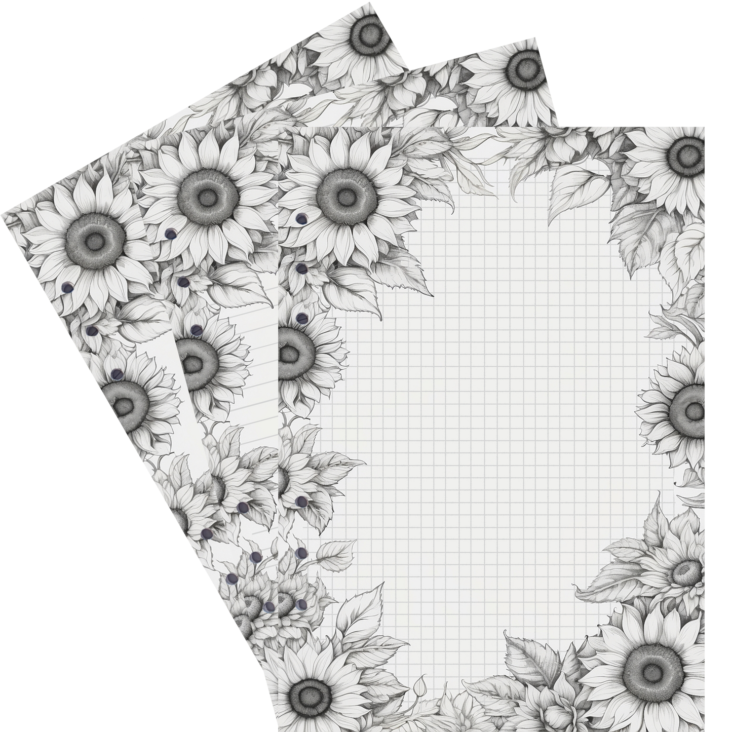 DIN A5 Ringbucheinlagen 6-fach Lochung mit Motiv | Bild Sunflower 4