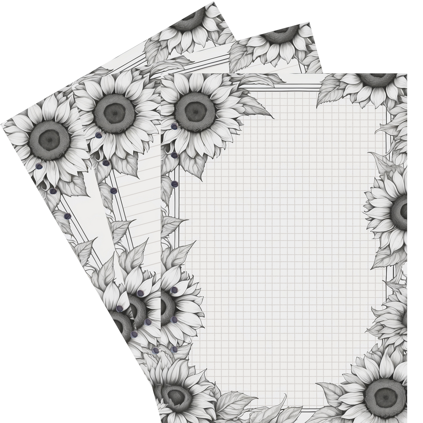 DIN A5 Ringbucheinlagen 6-fach Lochung mit Motiv | Bild Sunflower 40