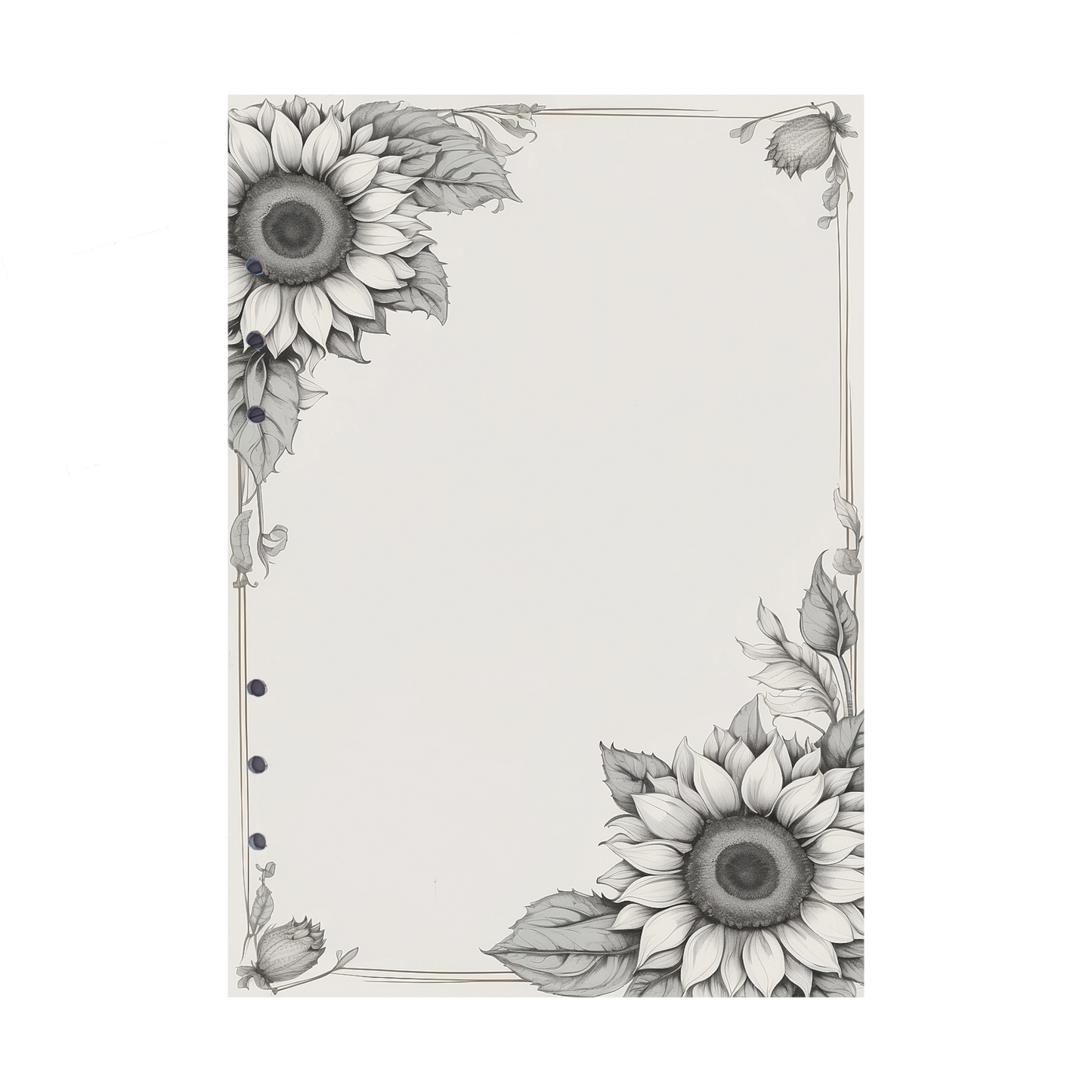 DIN A5 Ringbucheinlagen 6-fach Lochung mit Motiv | Bild Sunflower 41