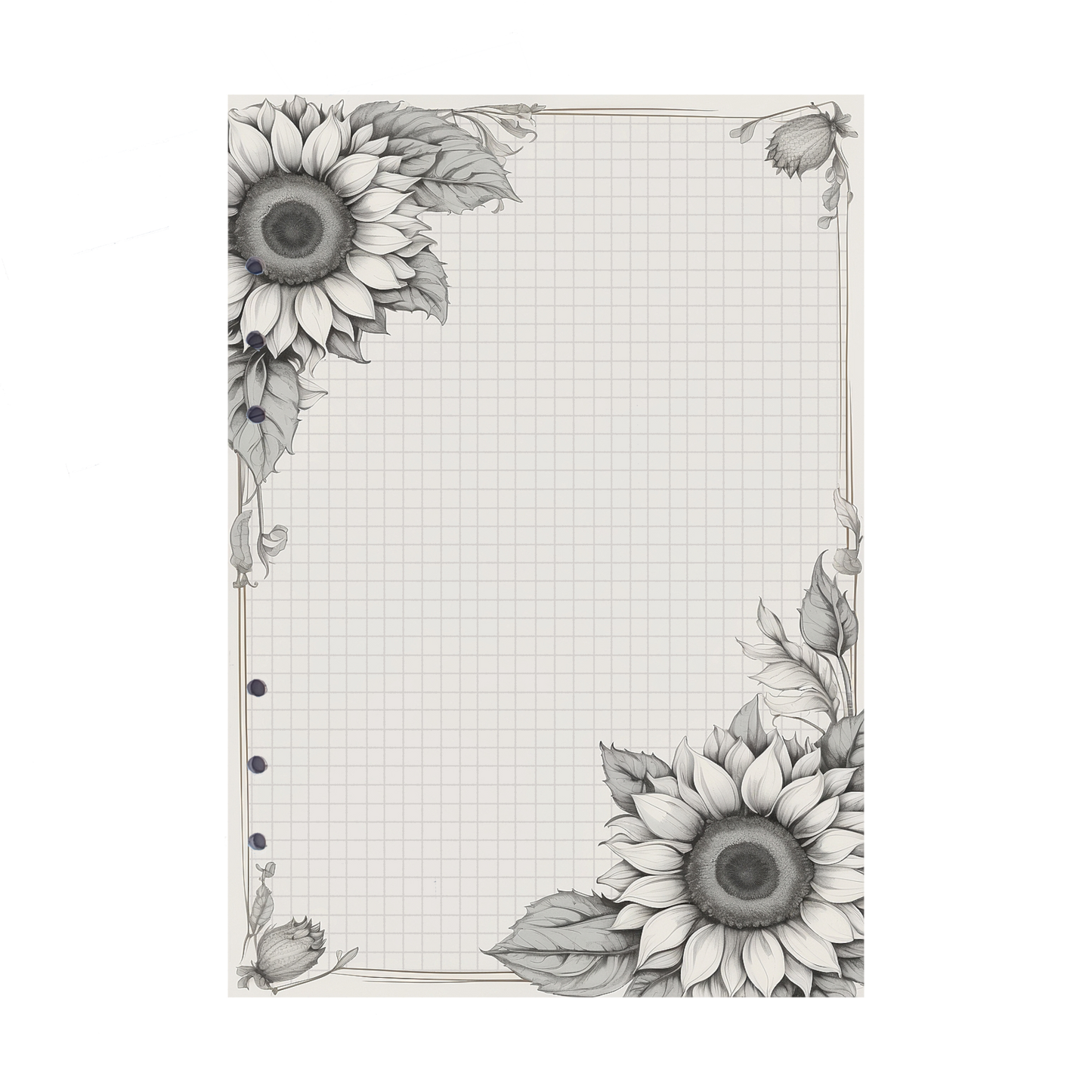DIN A5 Ringbucheinlagen 6-fach Lochung mit Motiv | Bild Sunflower 41