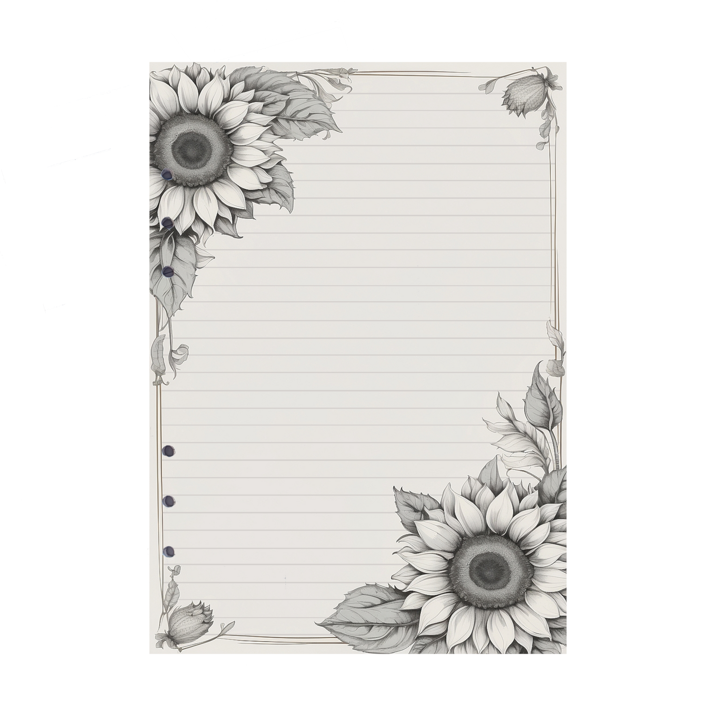 DIN A5 Ringbucheinlagen 6-fach Lochung mit Motiv | Bild Sunflower 41