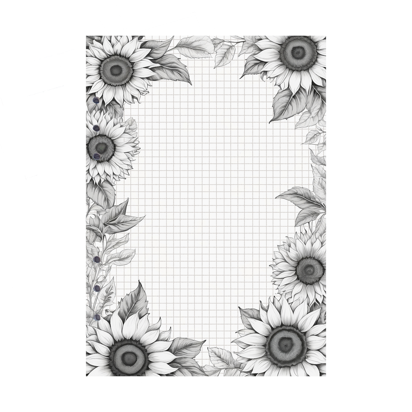 DIN A5 Ringbucheinlagen 6-fach Lochung mit Motiv | Bild Sunflower 42