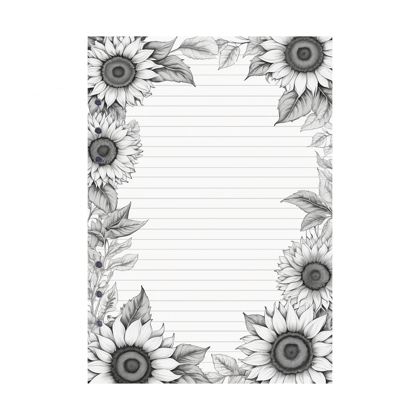 DIN A5 Ringbucheinlagen 6-fach Lochung mit Motiv | Bild Sunflower 42