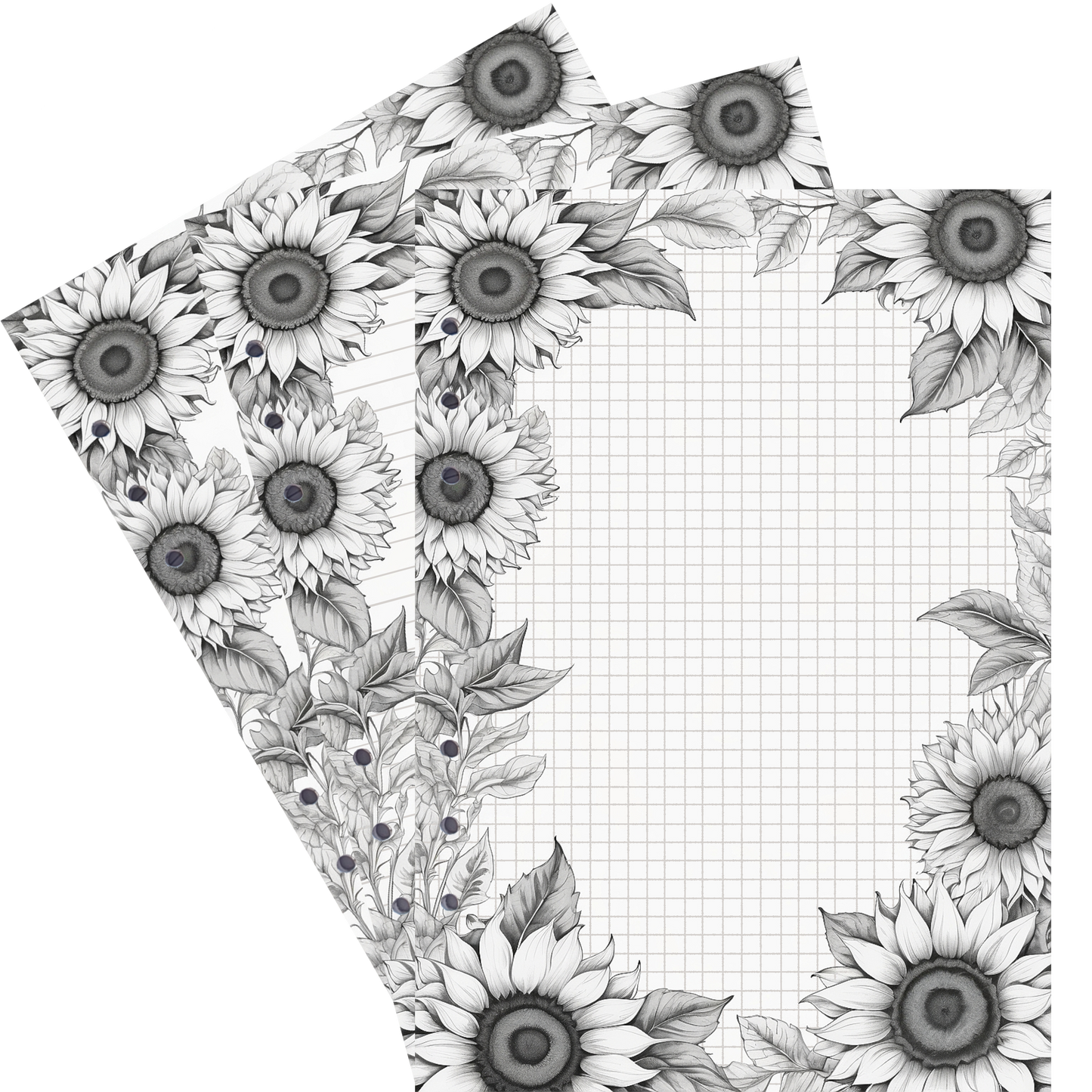 DIN A5 Ringbucheinlagen 6-fach Lochung mit Motiv | Bild Sunflower 42