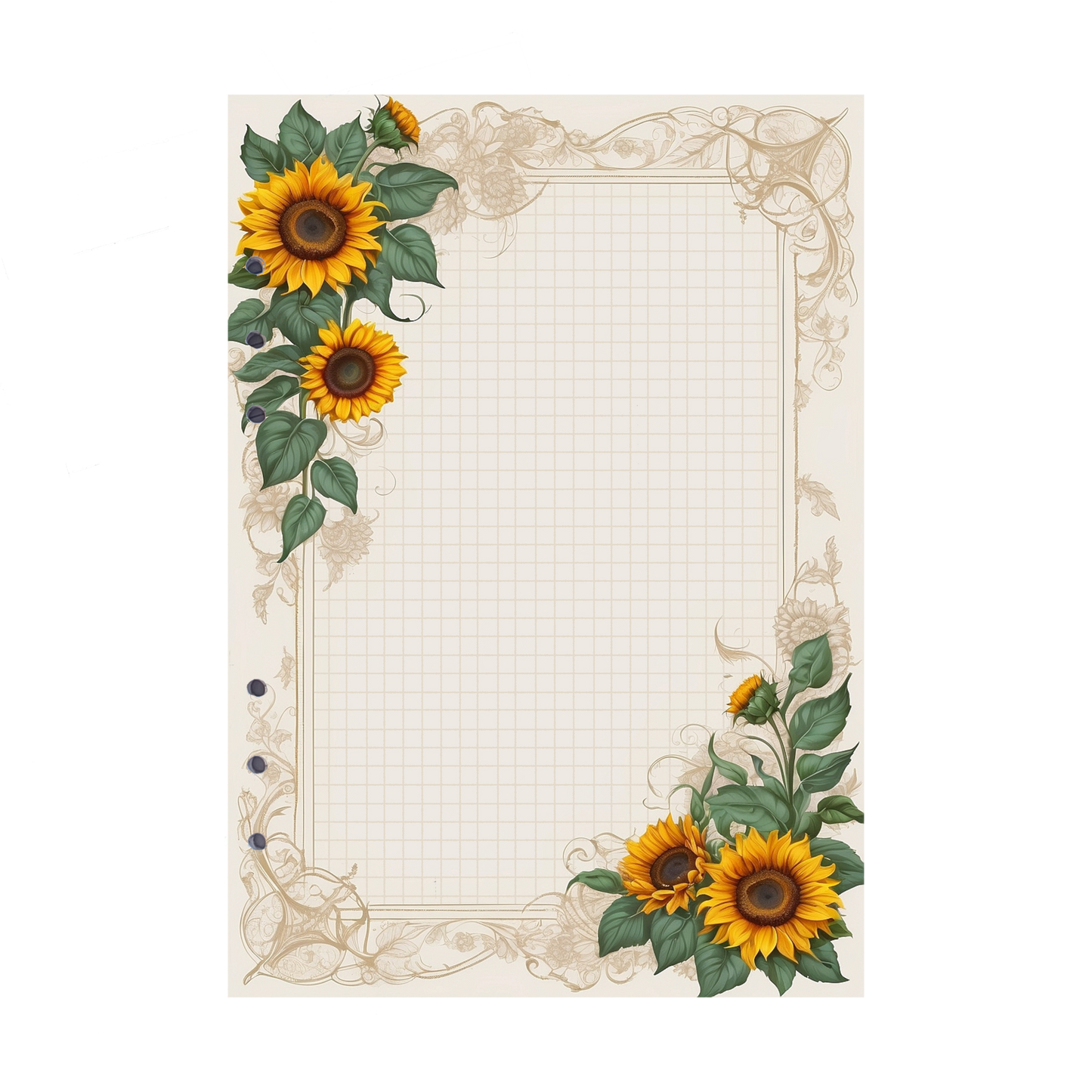 DIN A5 Ringbucheinlagen 6-fach Lochung mit Motiv | Bild Sunflower 43