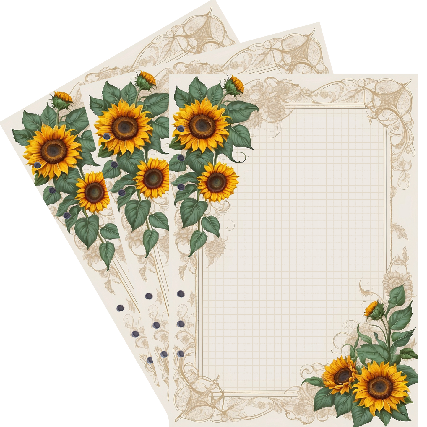 DIN A5 Ringbucheinlagen 6-fach Lochung mit Motiv | Bild Sunflower 43