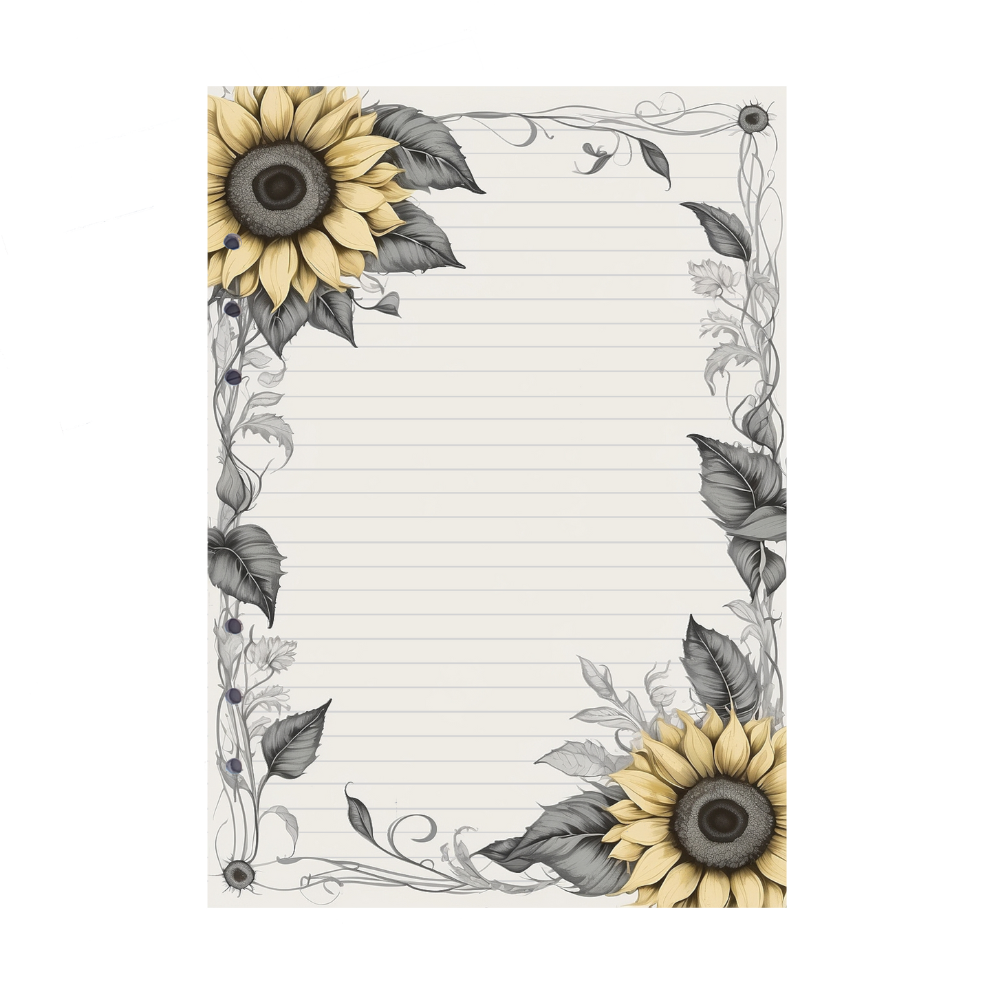 DIN A5 Ringbucheinlagen 6-fach Lochung mit Motiv | Bild Sunflower 45