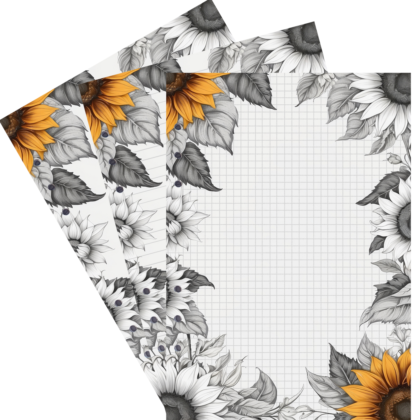 DIN A5 Ringbucheinlagen 6-fach Lochung mit Motiv | Bild Sunflower 46