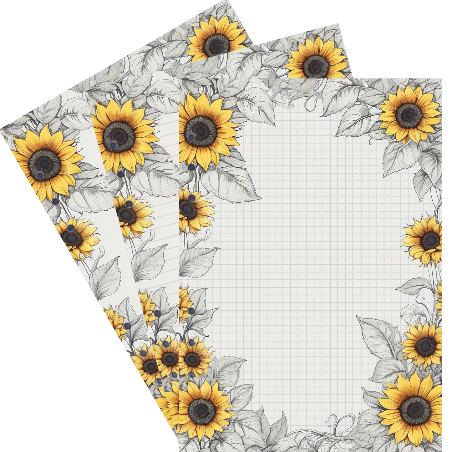 DIN A5 Ringbucheinlagen 6-fach Lochung mit Motiv | Bild Sunflower 47