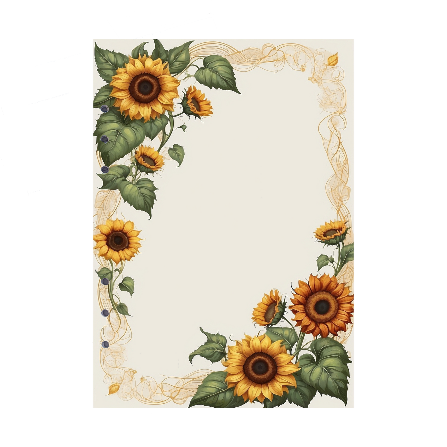 DIN A5 Ringbucheinlagen 6-fach Lochung mit Motiv | Bild Sunflower 48