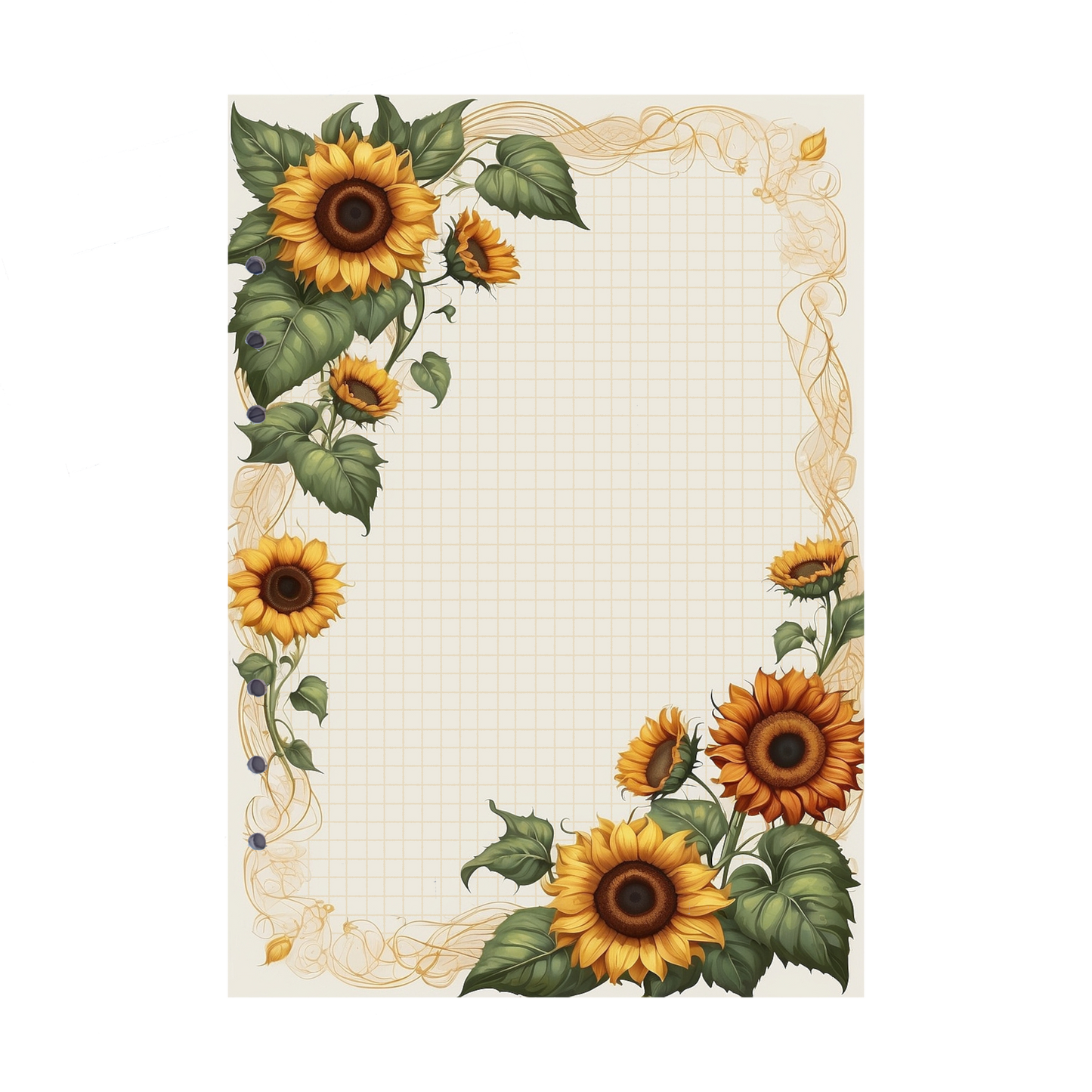 DIN A5 Ringbucheinlagen 6-fach Lochung mit Motiv | Bild Sunflower 48