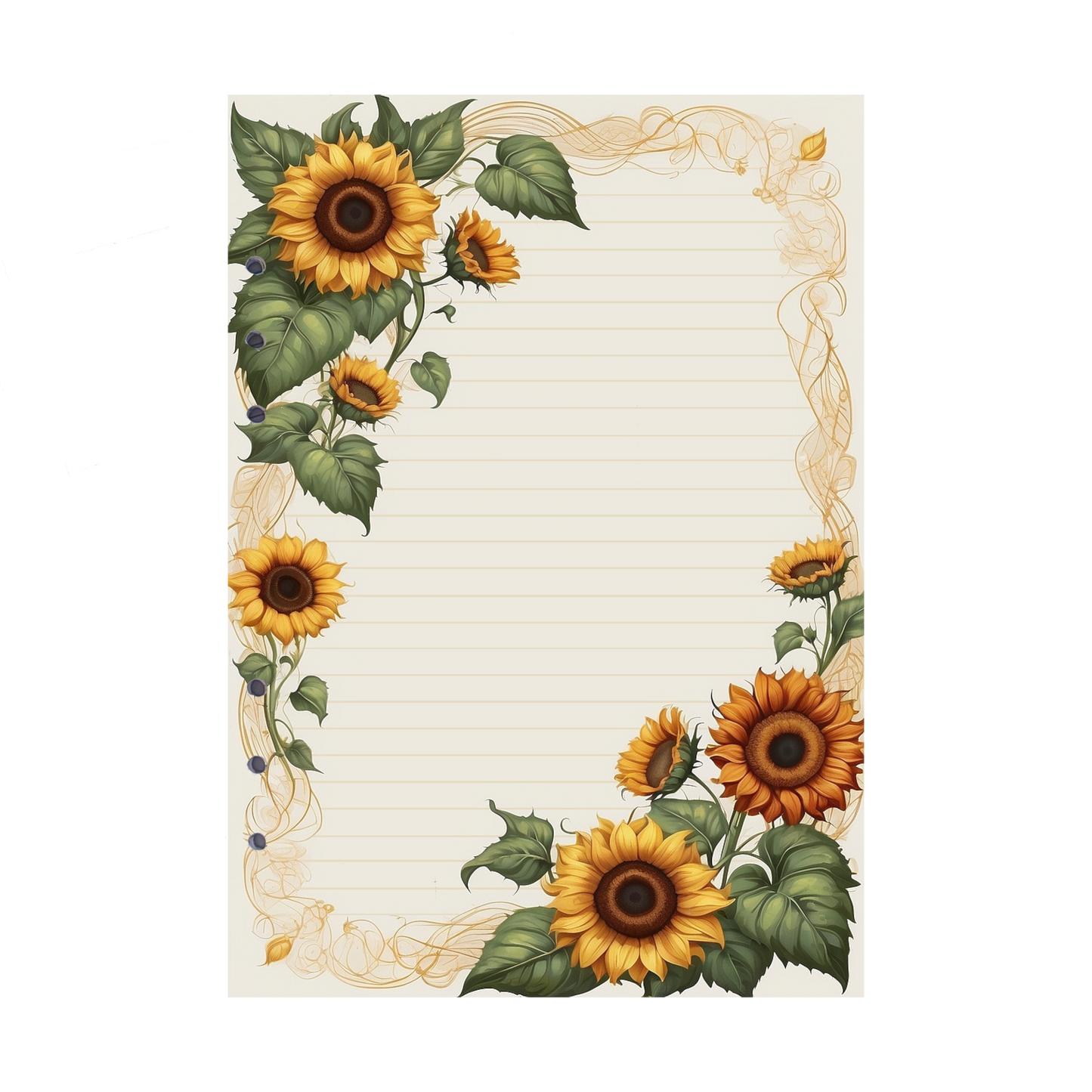 DIN A5 Ringbucheinlagen 6-fach Lochung mit Motiv | Bild Sunflower 48