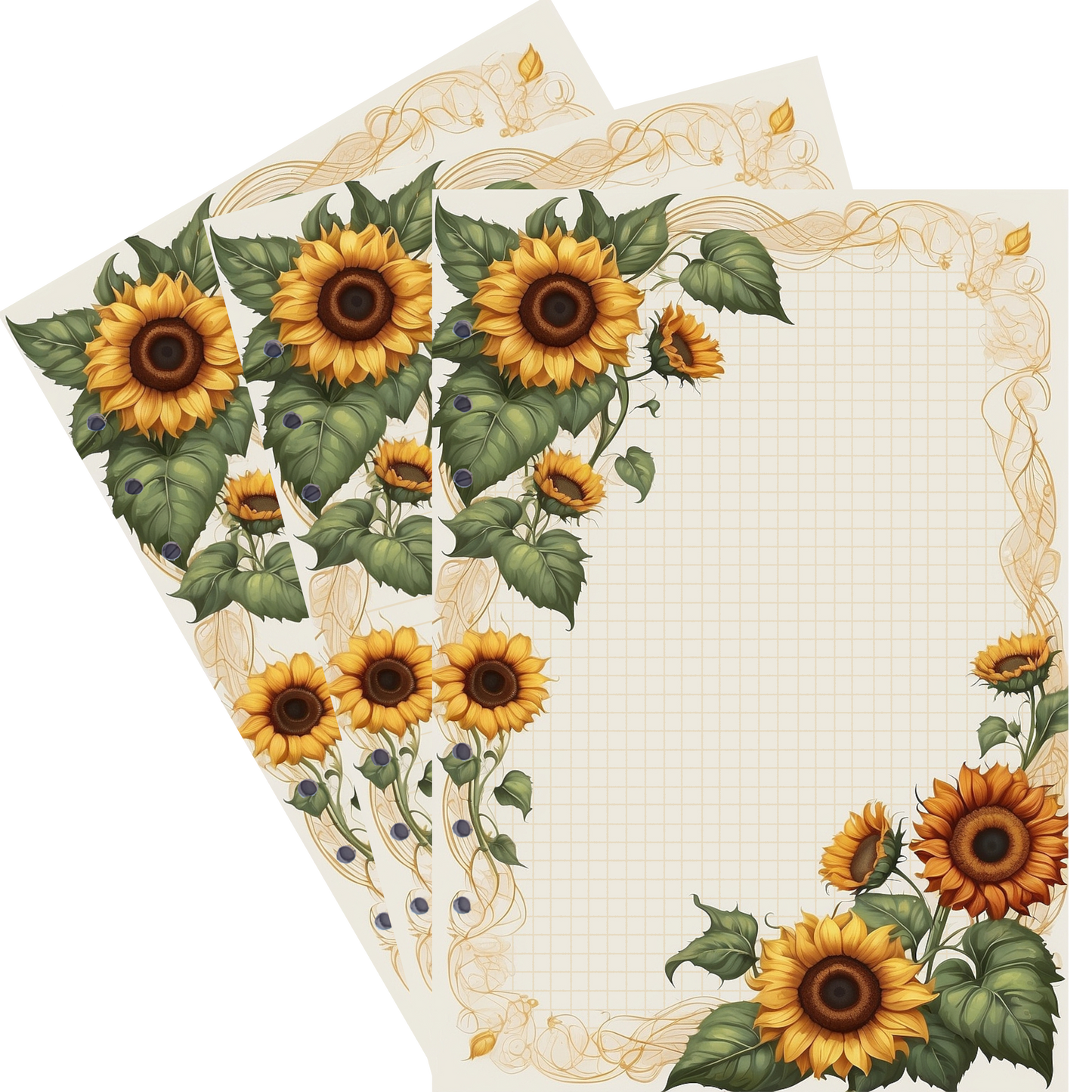 DIN A5 Ringbucheinlagen 6-fach Lochung mit Motiv | Bild Sunflower 48