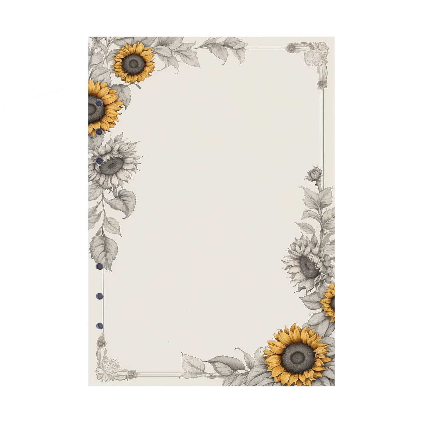 DIN A5 Ringbucheinlagen 6-fach Lochung mit Motiv | Bild Sunflower 49