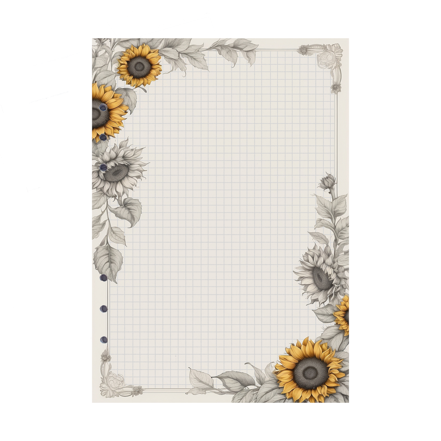 DIN A5 Ringbucheinlagen 6-fach Lochung mit Motiv | Bild Sunflower 49