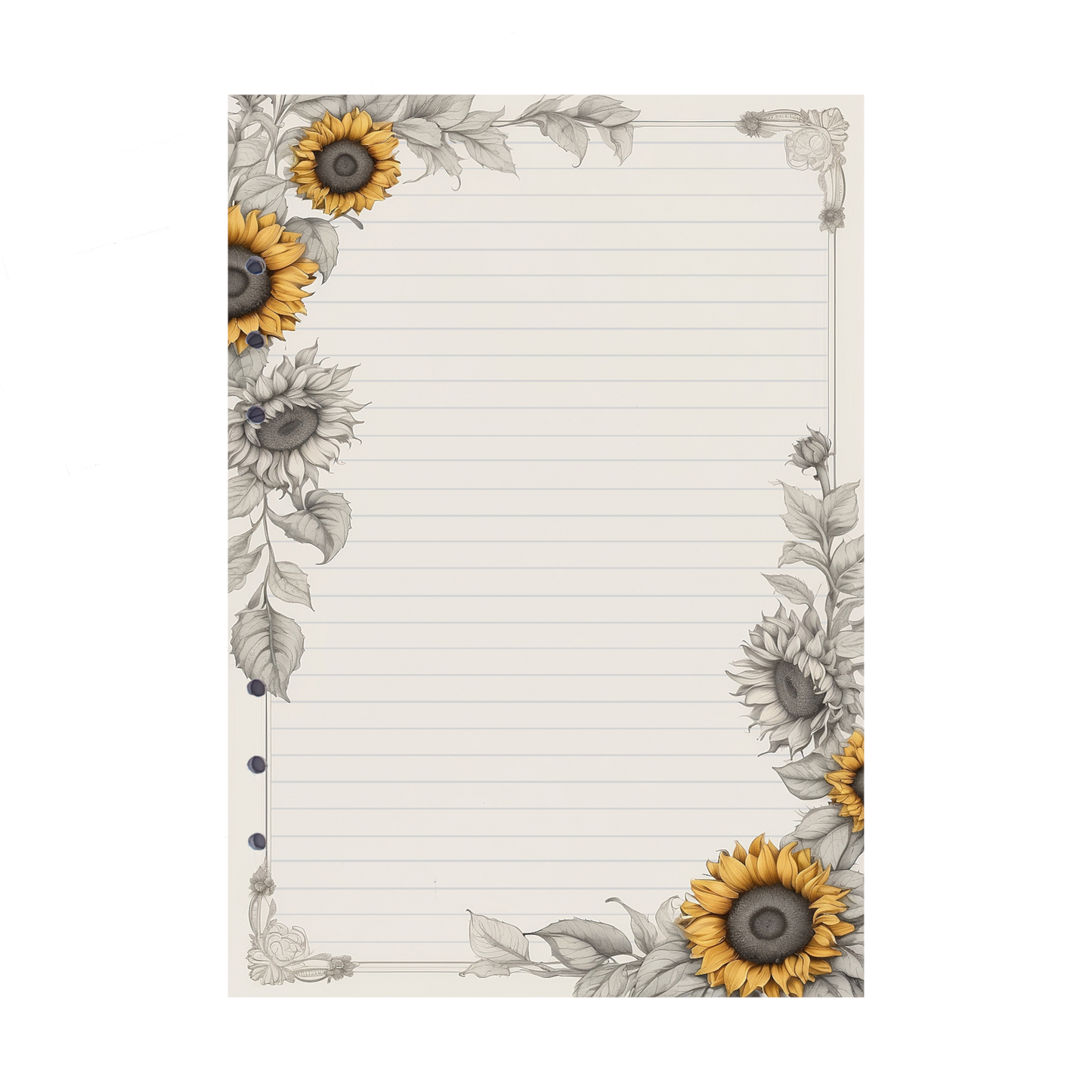 DIN A5 Ringbucheinlagen 6-fach Lochung mit Motiv | Bild Sunflower 49