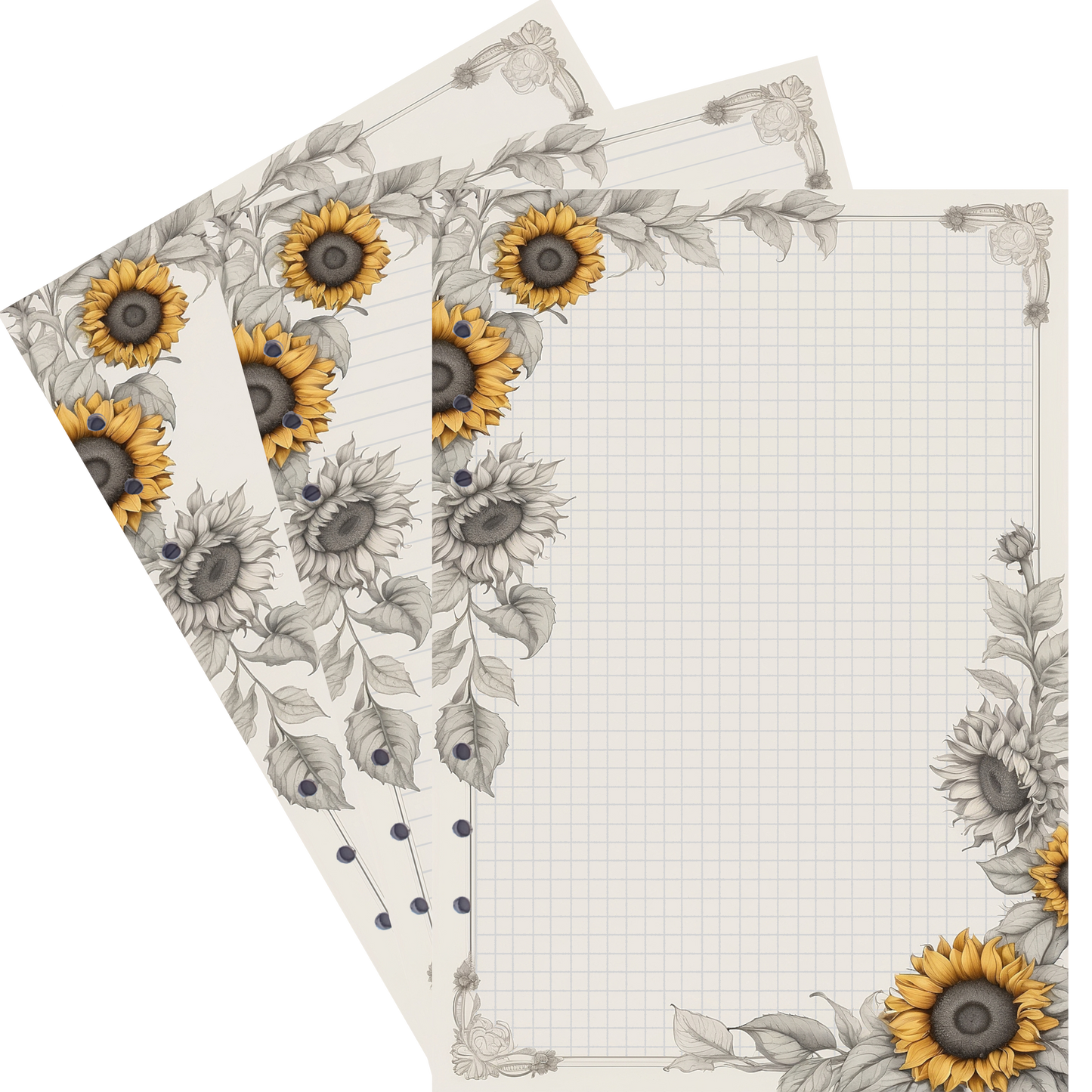 DIN A5 Ringbucheinlagen 6-fach Lochung mit Motiv | Bild Sunflower 49