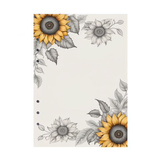 DIN A5 Ringbucheinlagen 6-fach Lochung mit Motiv | Bild Sunflower 5