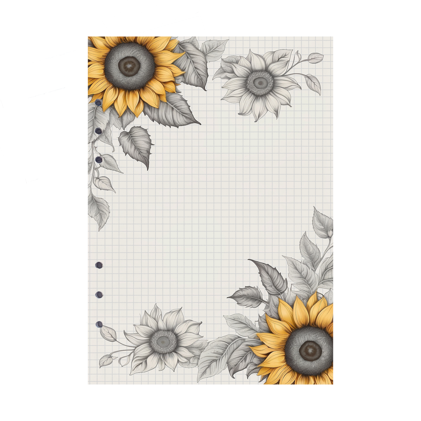 DIN A5 Ringbucheinlagen 6-fach Lochung mit Motiv | Bild Sunflower 5