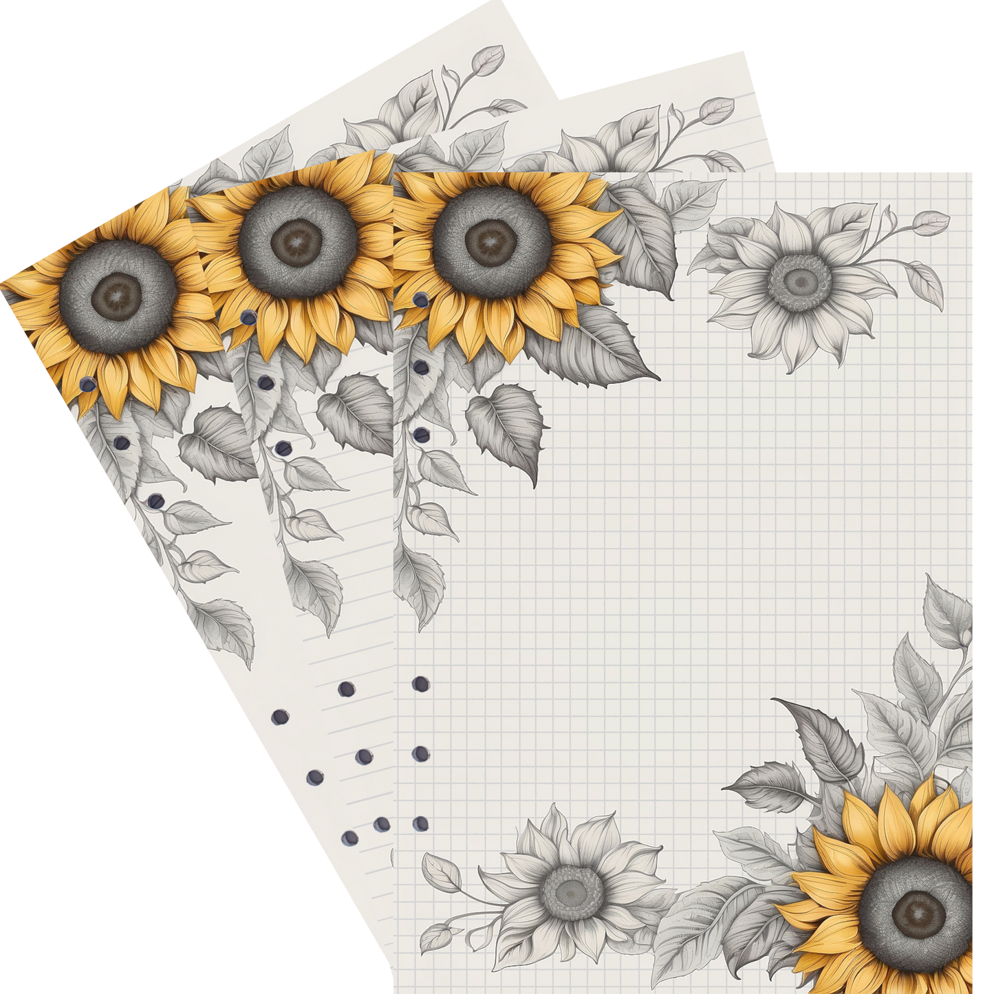 DIN A5 Ringbucheinlagen 6-fach Lochung mit Motiv | Bild Sunflower 5