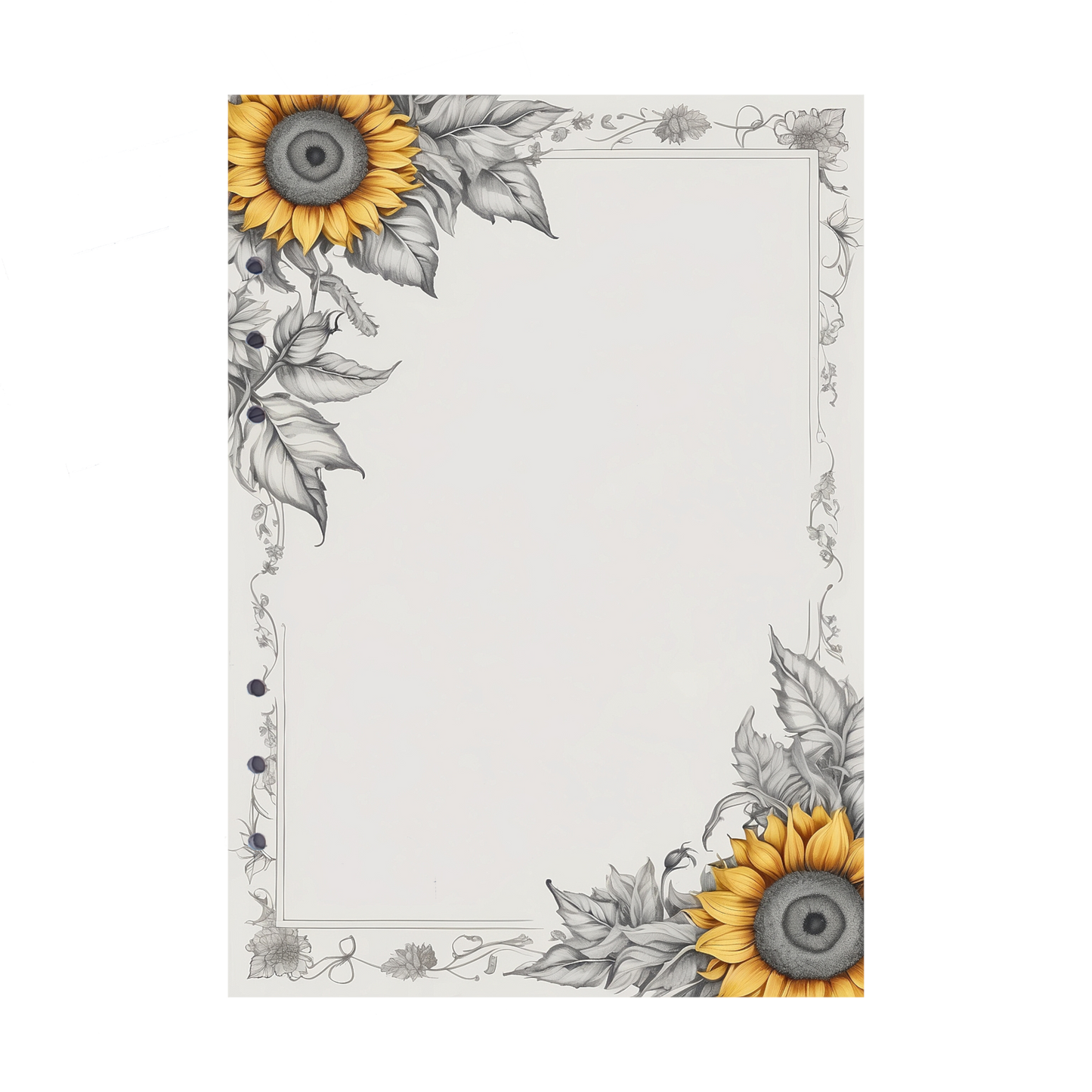 DIN A5 Ringbucheinlagen 6-fach Lochung mit Motiv | Bild Sunflower 50