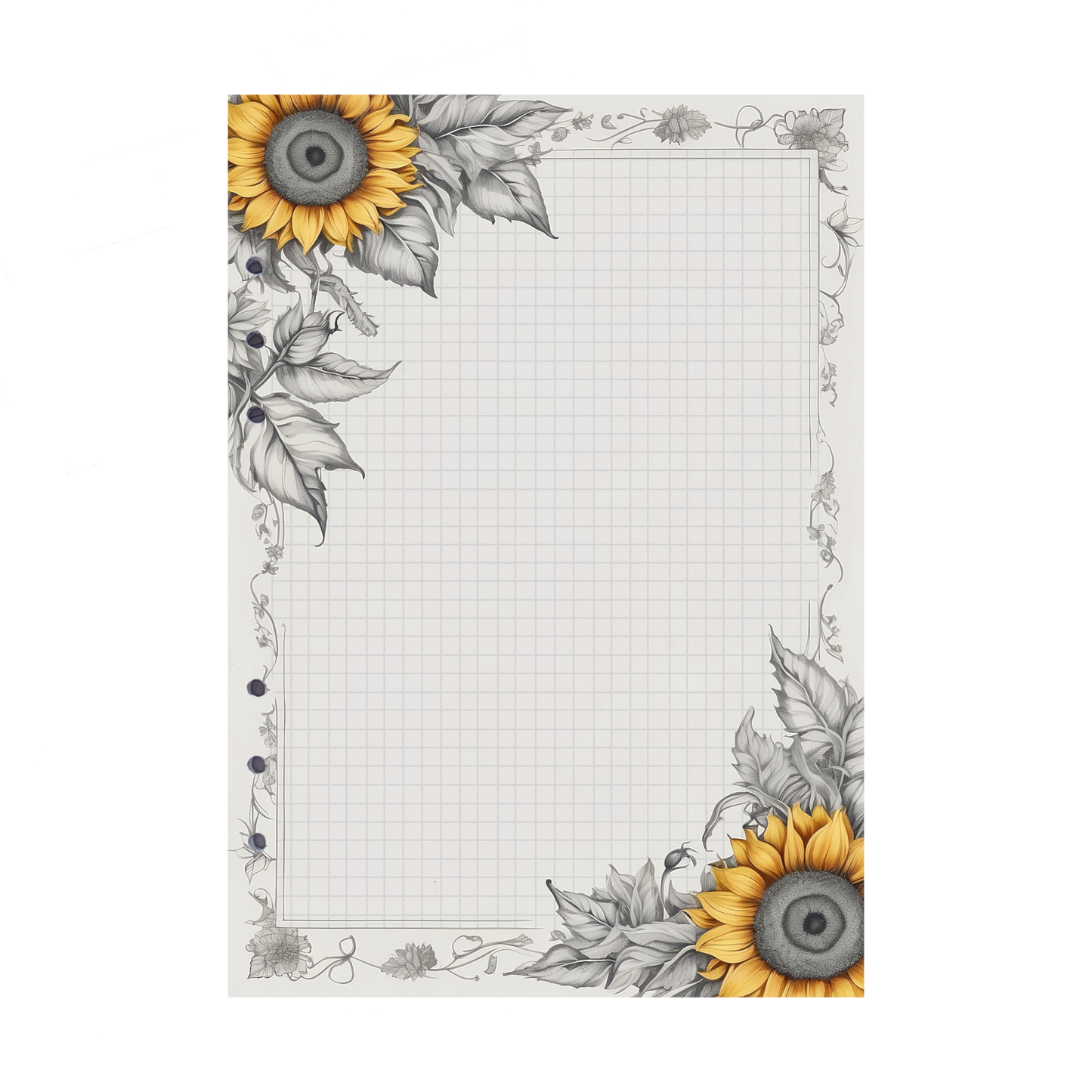 DIN A5 Ringbucheinlagen 6-fach Lochung mit Motiv | Bild Sunflower 50