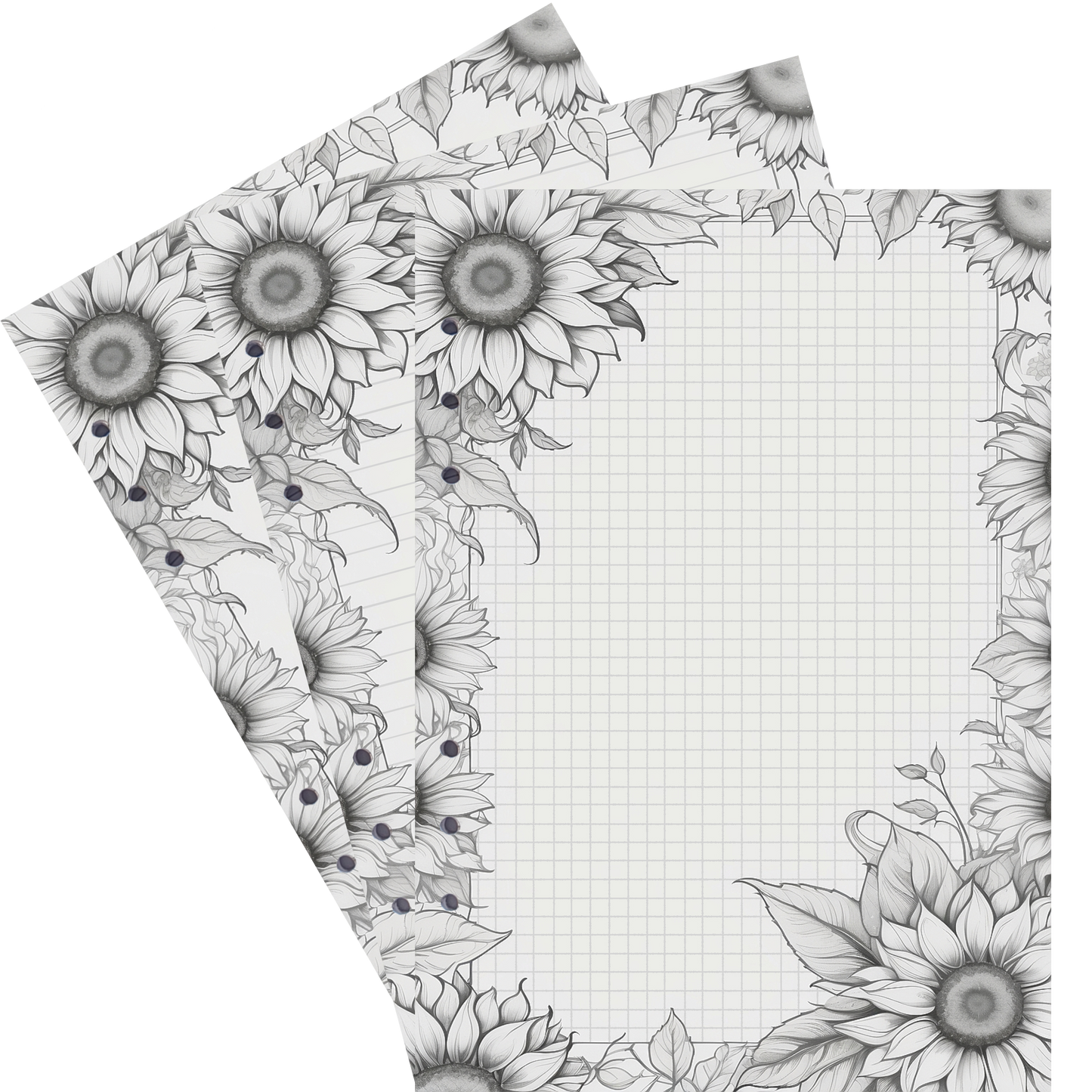 DIN A5 Ringbucheinlagen 6-fach Lochung mit Motiv | Bild Sunflower 51