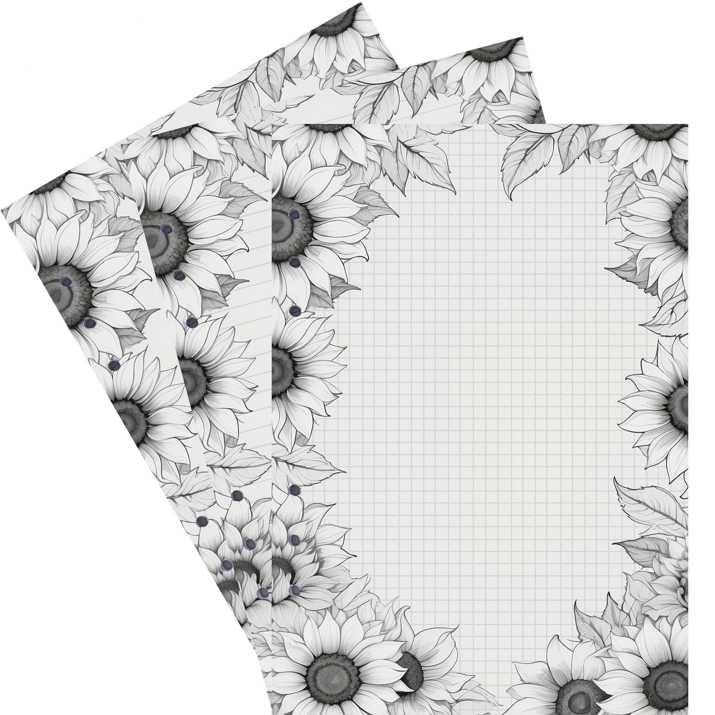 DIN A5 Ringbucheinlagen 6-fach Lochung mit Motiv | Bild Sunflower 52