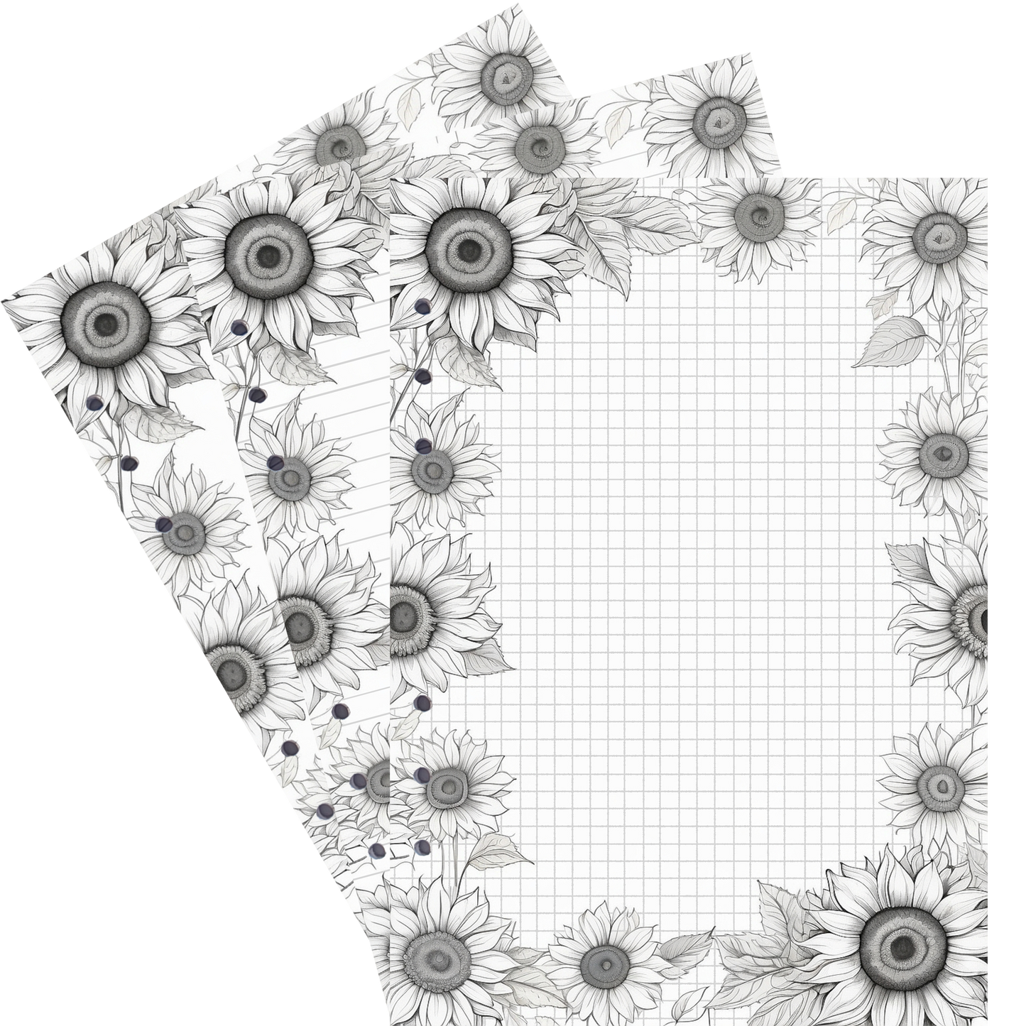 DIN A5 Ringbucheinlagen 6-fach Lochung mit Motiv | Bild Sunflower 53