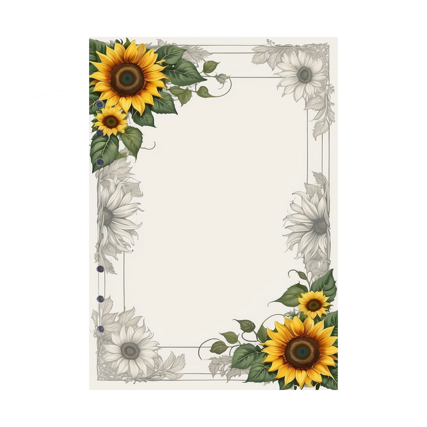 DIN A5 Ringbucheinlagen 6-fach Lochung mit Motiv | Bild Sunflower 54