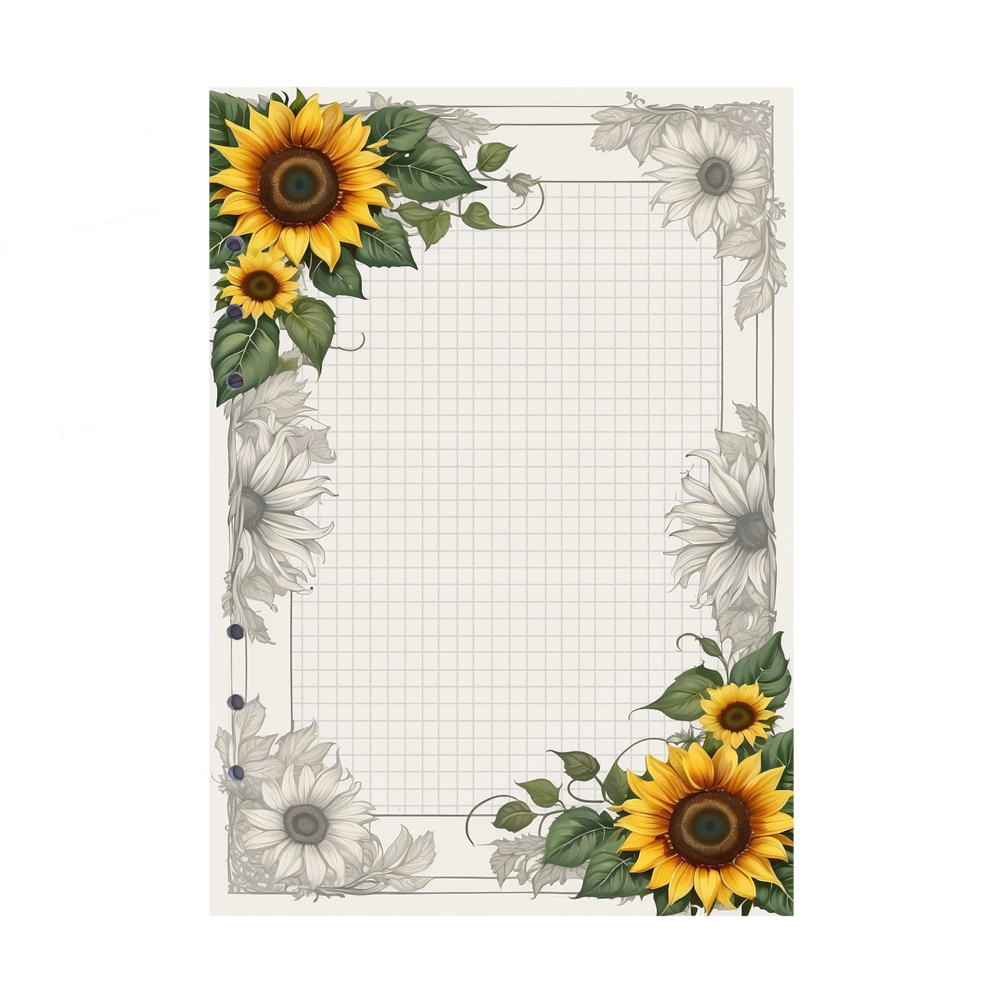 DIN A5 Ringbucheinlagen 6-fach Lochung mit Motiv | Bild Sunflower 54
