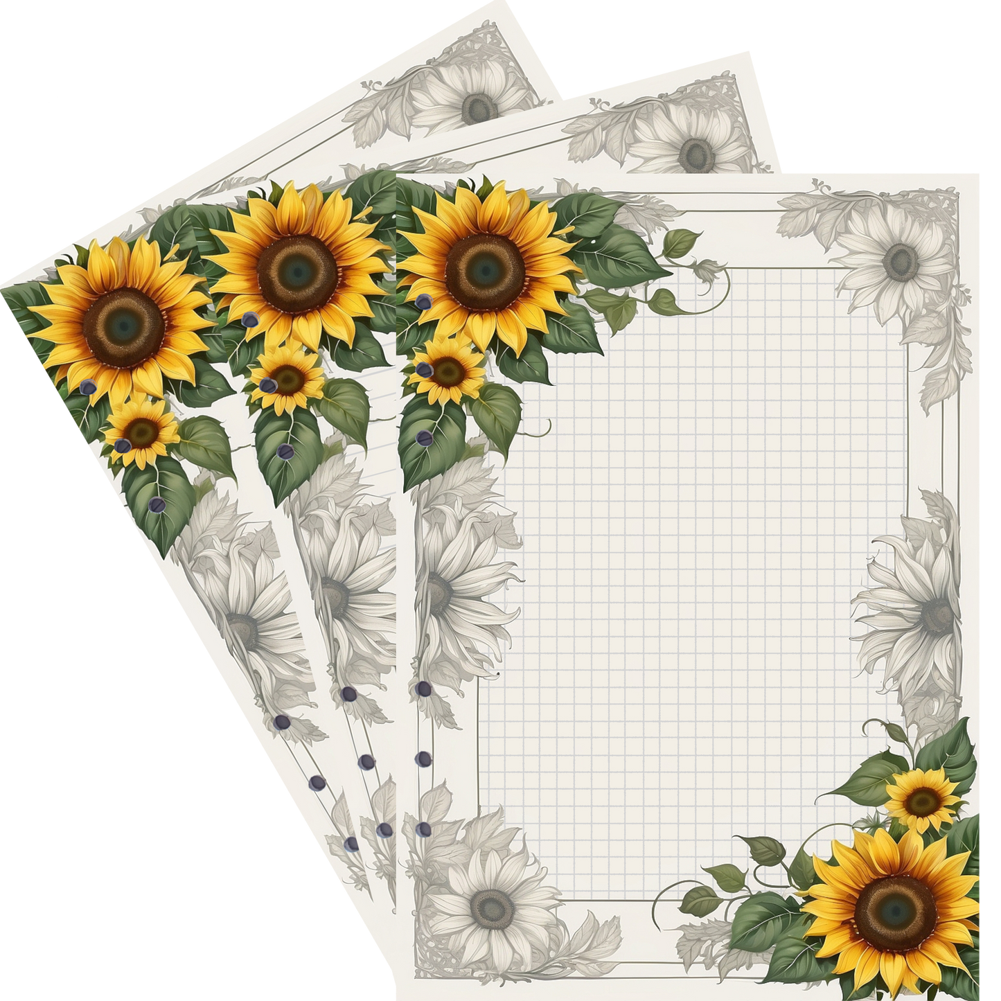 DIN A5 Ringbucheinlagen 6-fach Lochung mit Motiv | Bild Sunflower 54
