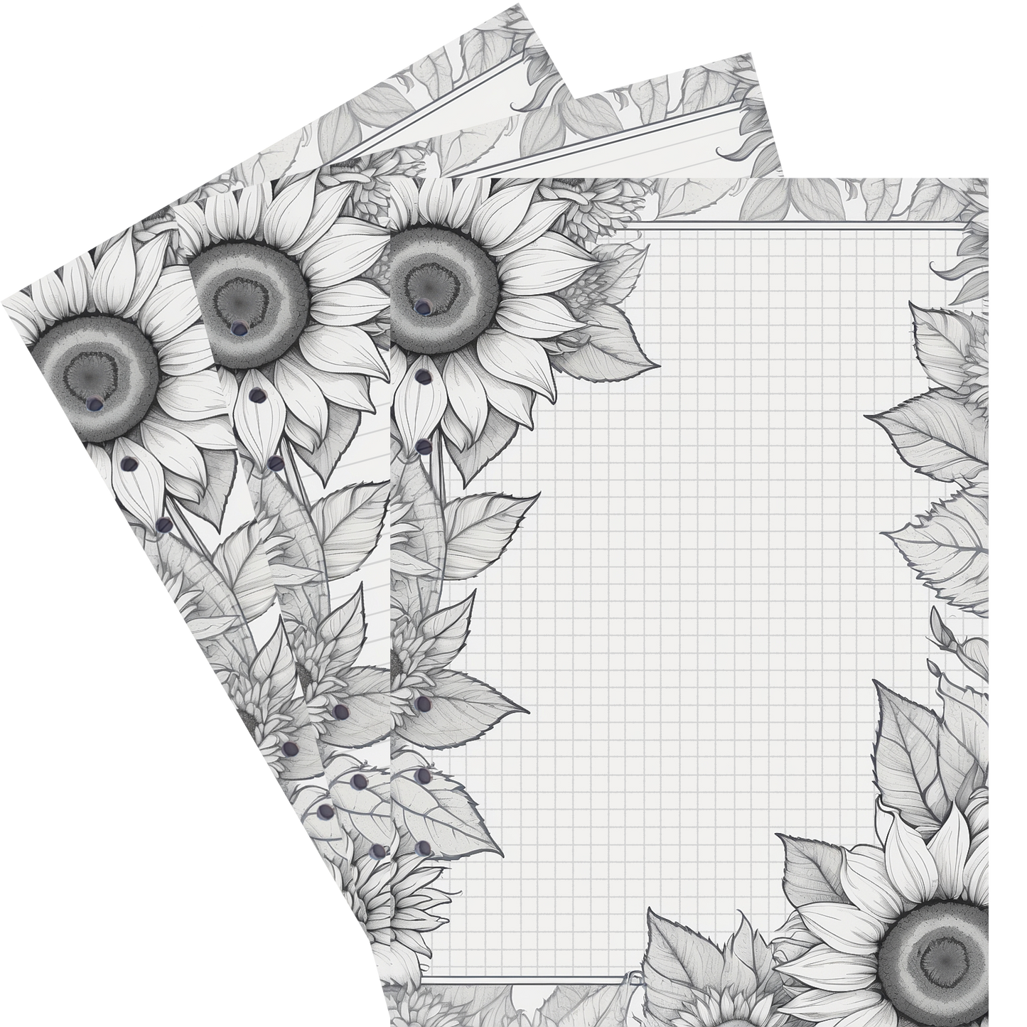DIN A5 Ringbucheinlagen 6-fach Lochung mit Motiv | Bild Sunflower 55