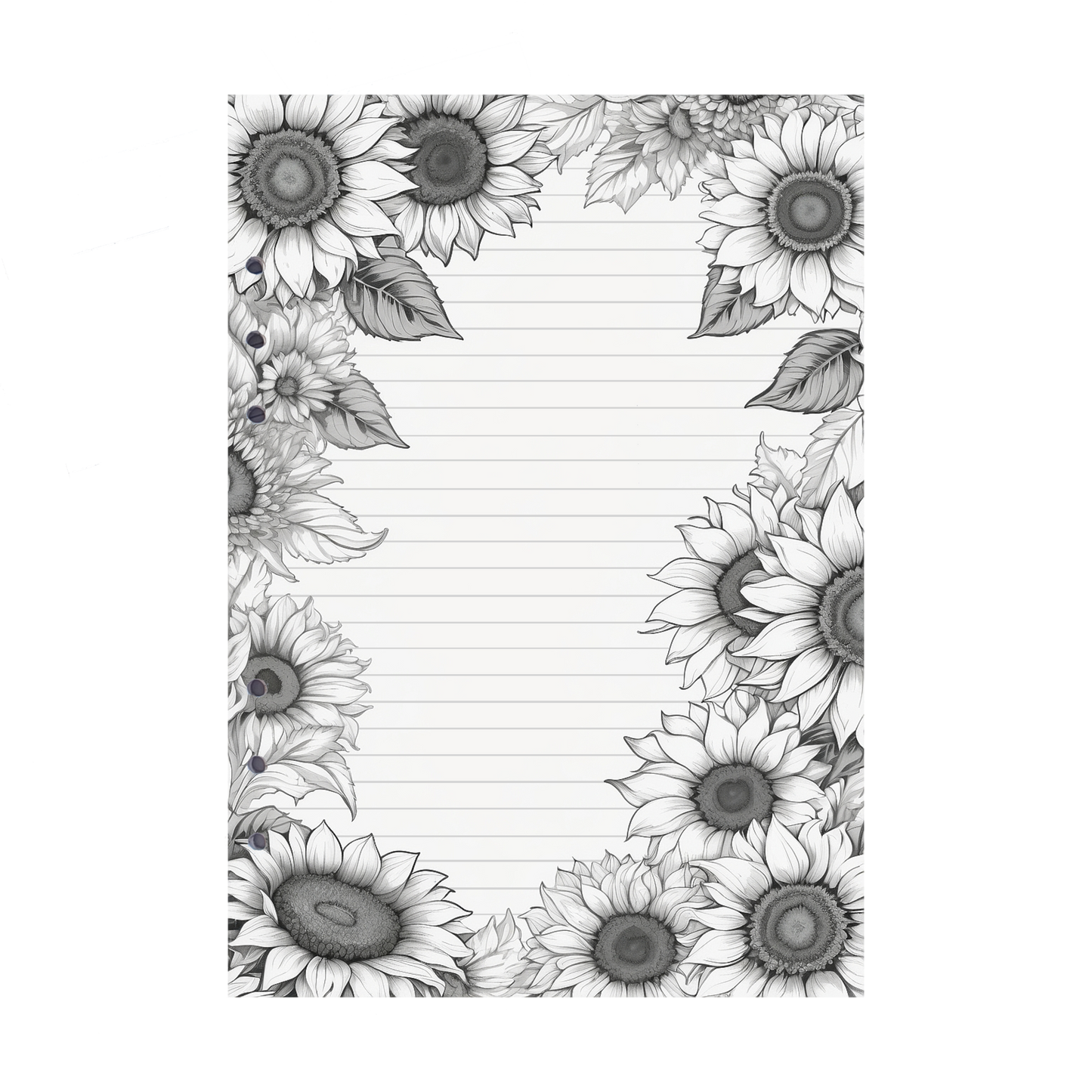 DIN A5 Ringbucheinlagen 6-fach Lochung mit Motiv | Bild Sunflower 56