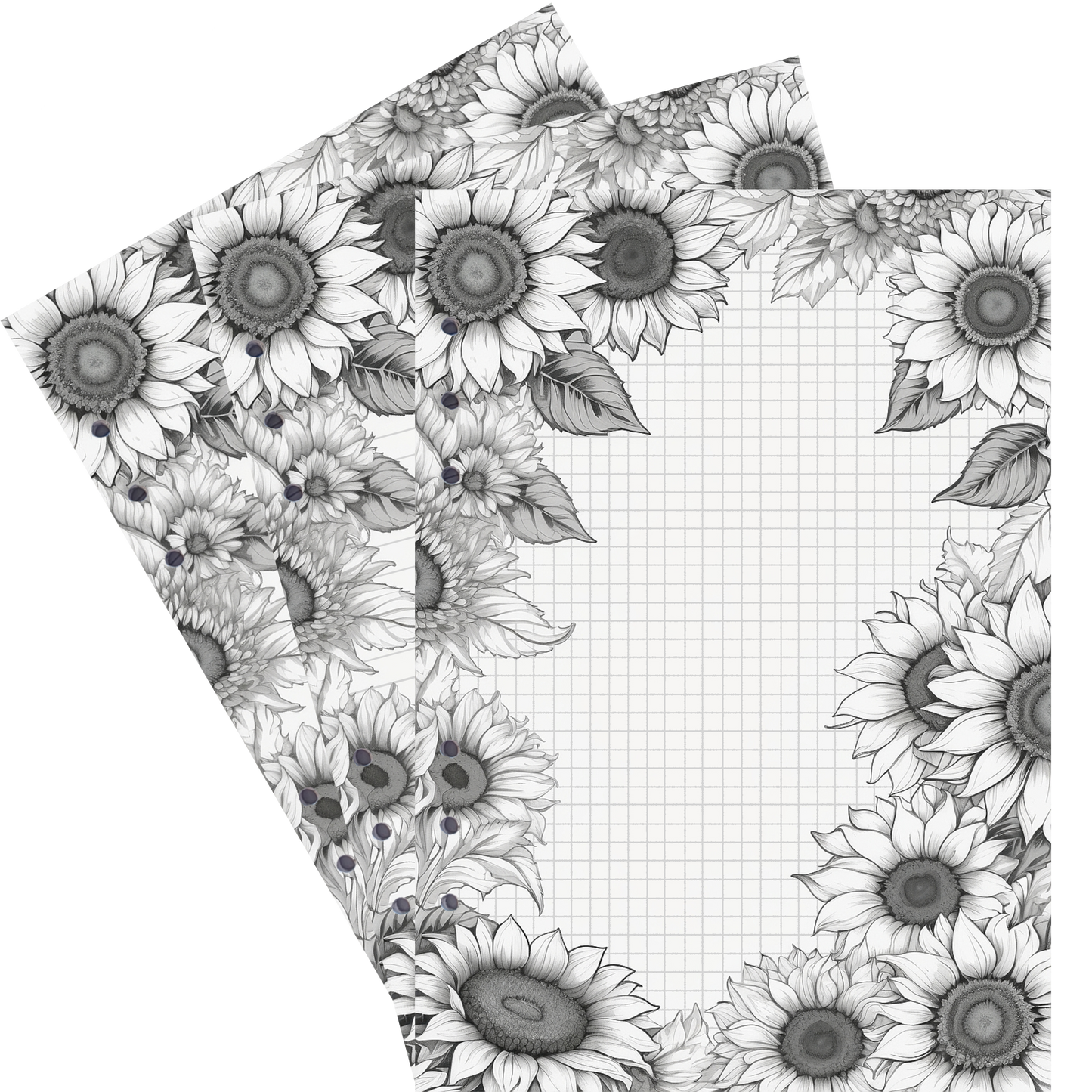 DIN A5 Ringbucheinlagen 6-fach Lochung mit Motiv | Bild Sunflower 56