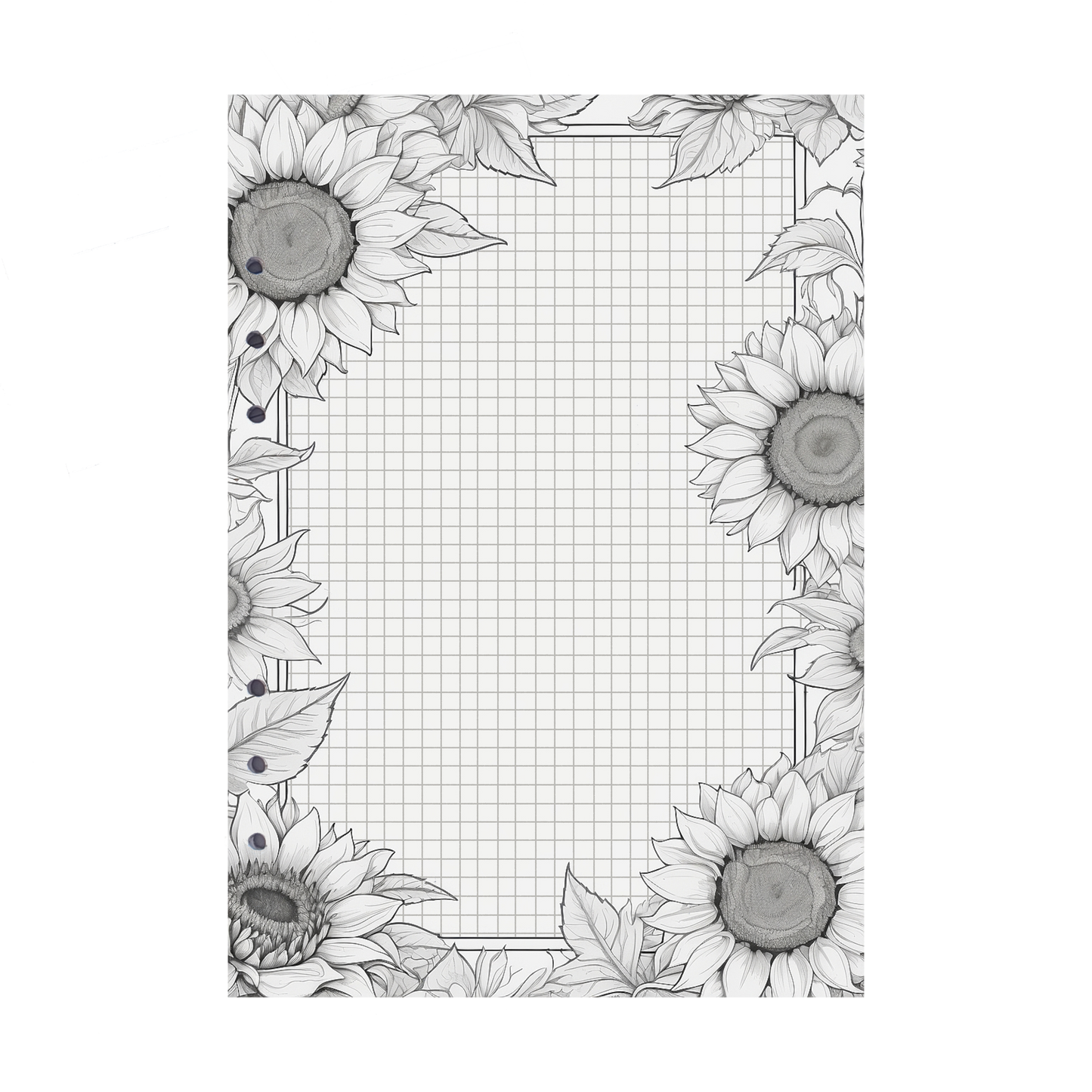 DIN A5 Ringbucheinlagen 6-fach Lochung mit Motiv | Bild Sunflower 57
