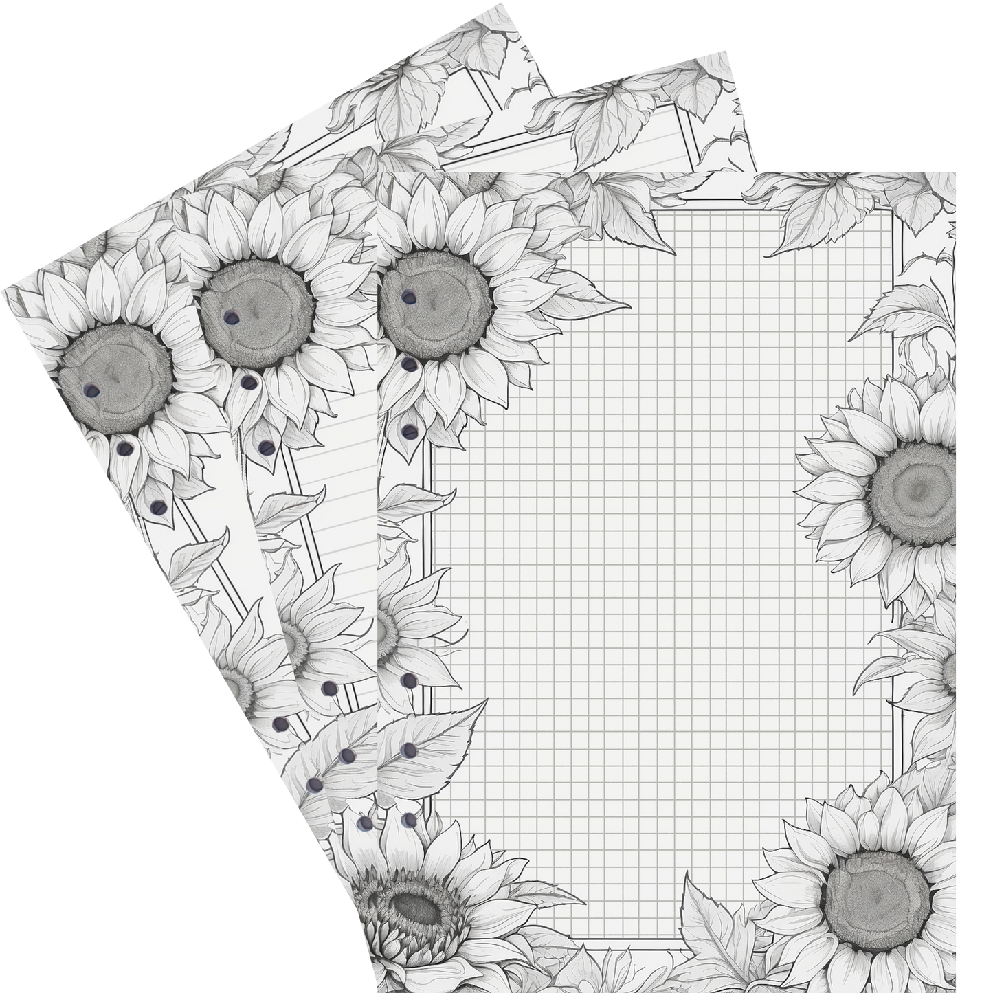 DIN A5 Ringbucheinlagen 6-fach Lochung mit Motiv | Bild Sunflower 57