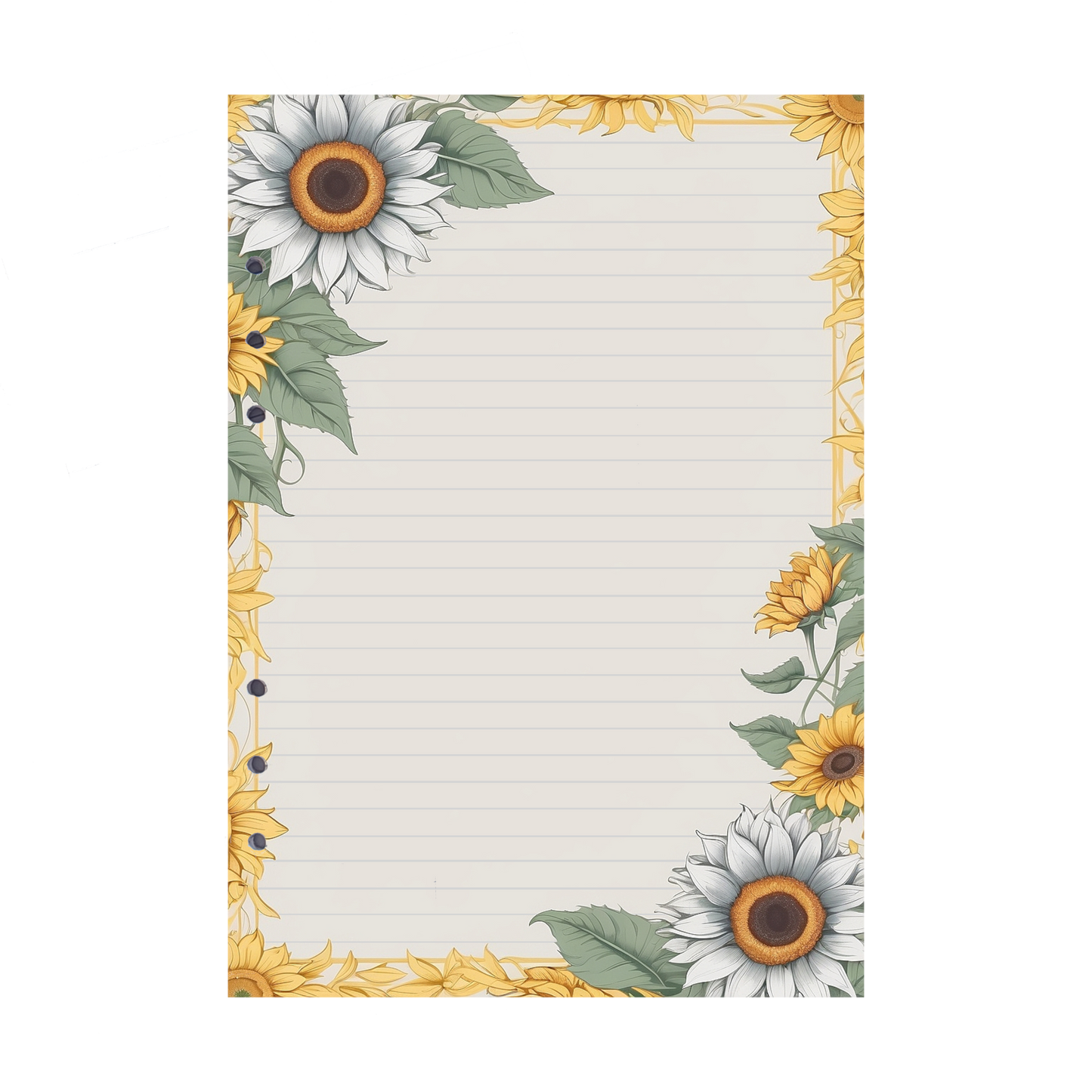 DIN A5 Ringbucheinlagen 6-fach Lochung mit Motiv | Bild Sunflower 58