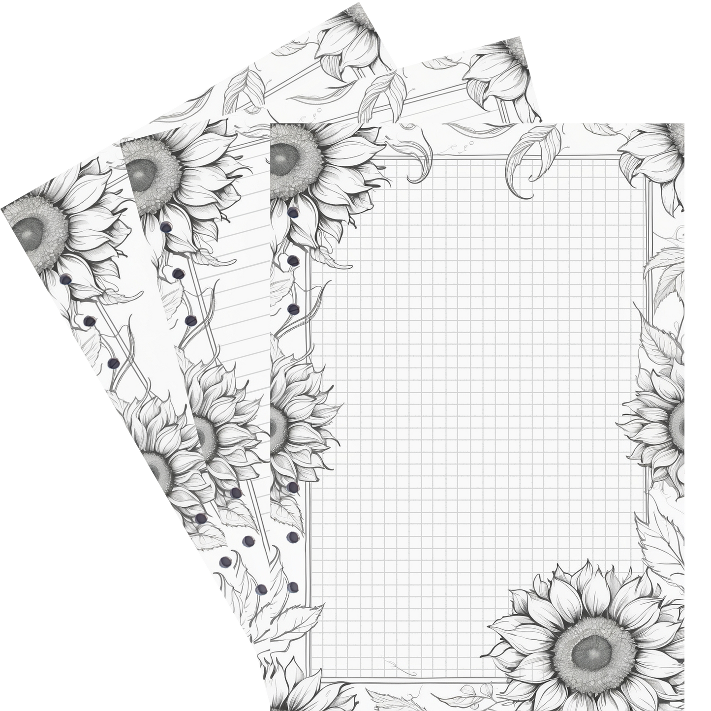 DIN A5 Ringbucheinlagen 6-fach Lochung mit Motiv | Bild Sunflower 6