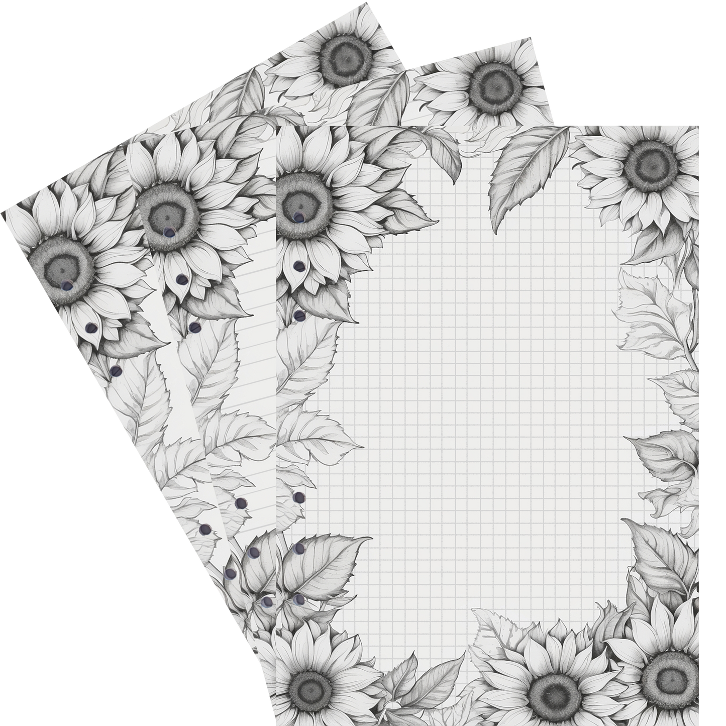 DIN A5 Ringbucheinlagen 6-fach Lochung mit Motiv | Bild Sunflower 60