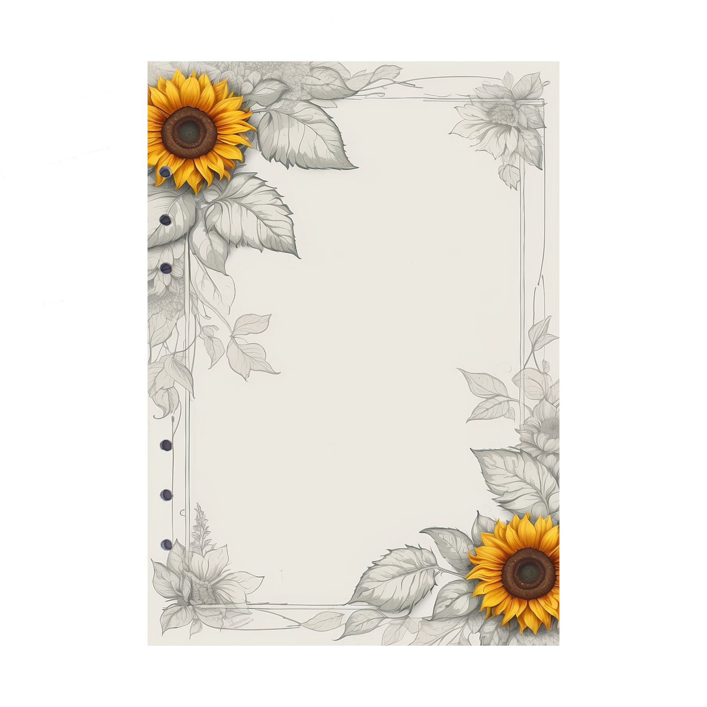 DIN A5 Ringbucheinlagen 6-fach Lochung mit Motiv | Bild Sunflower 61