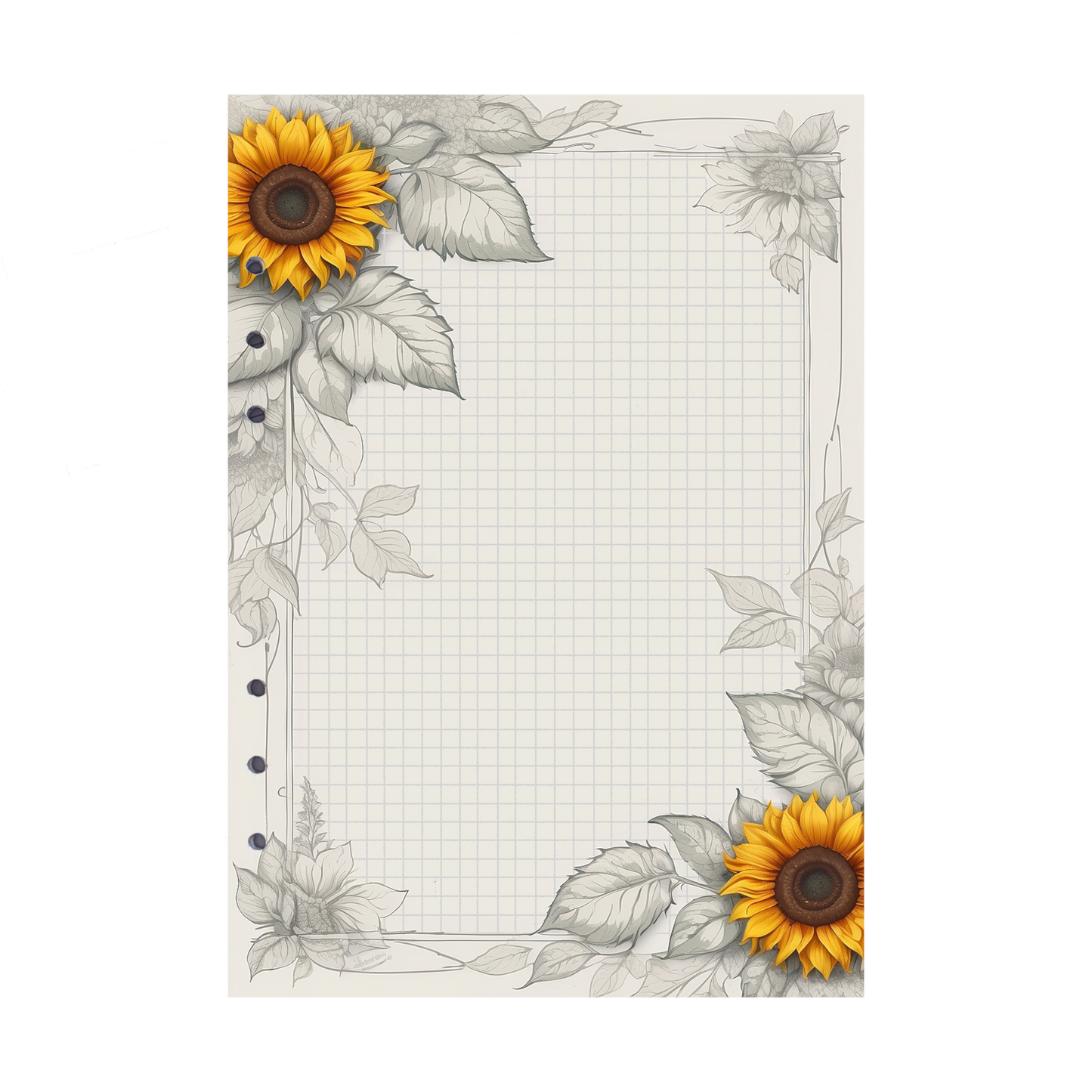 DIN A5 Ringbucheinlagen 6-fach Lochung mit Motiv | Bild Sunflower 61