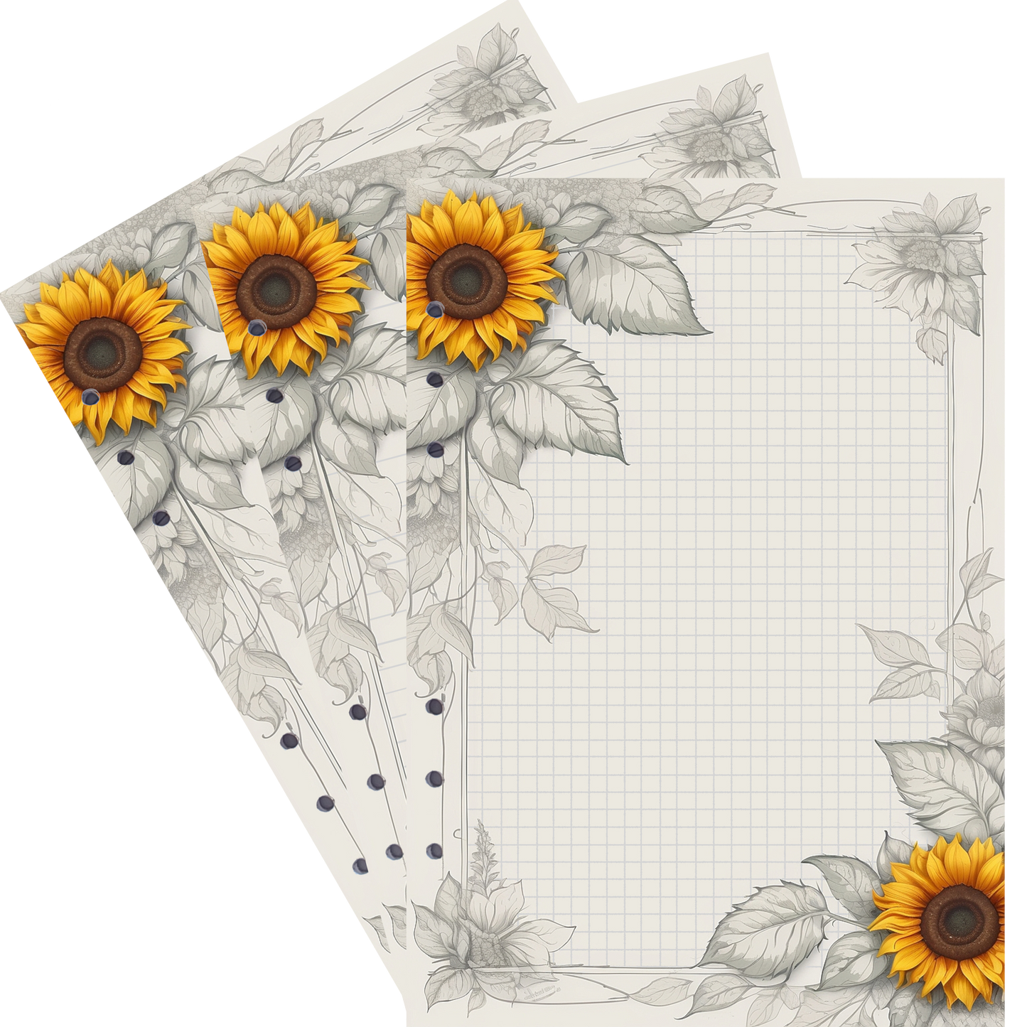 DIN A5 Ringbucheinlagen 6-fach Lochung mit Motiv | Bild Sunflower 61