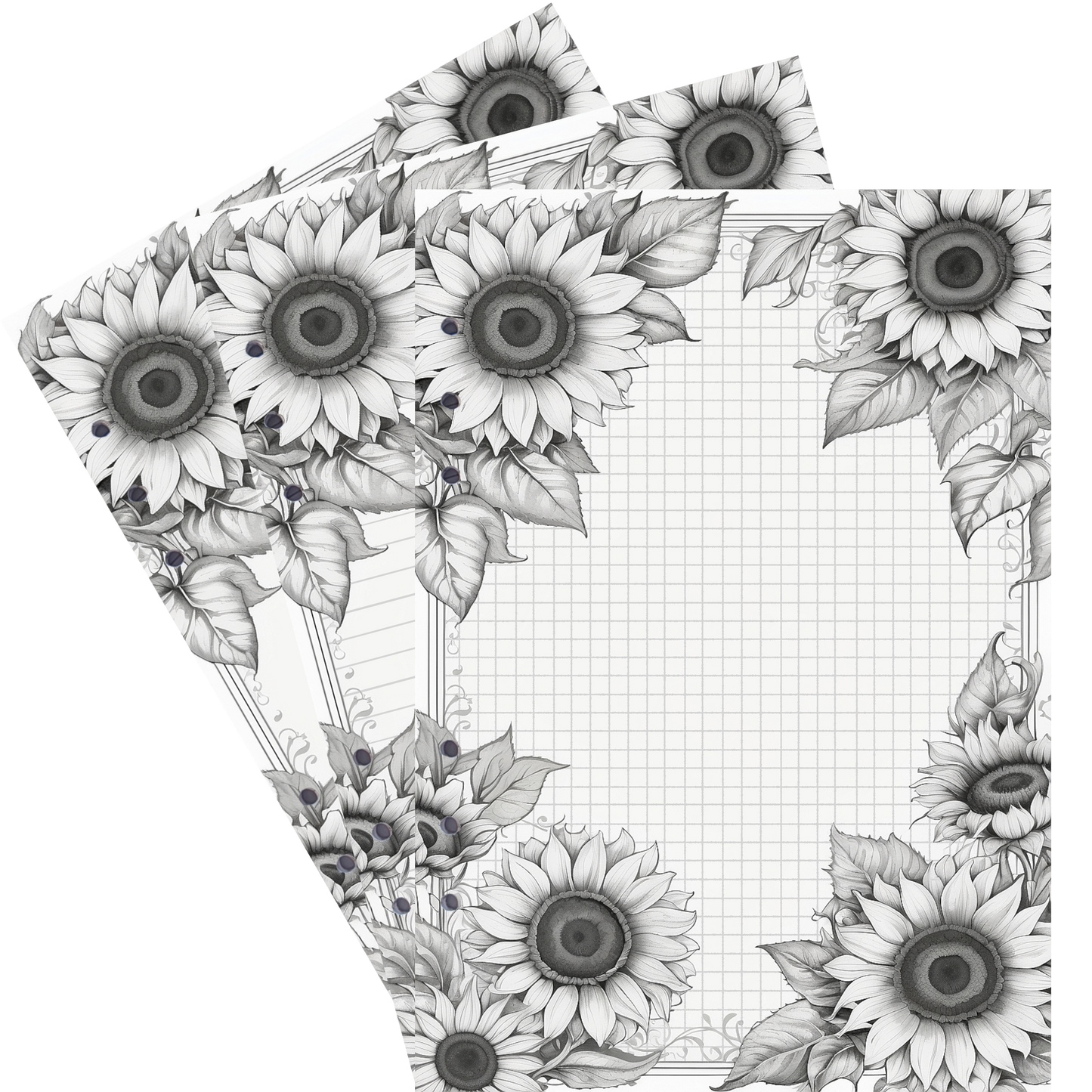DIN A5 Ringbucheinlagen 6-fach Lochung mit Motiv | Bild Sunflower 63