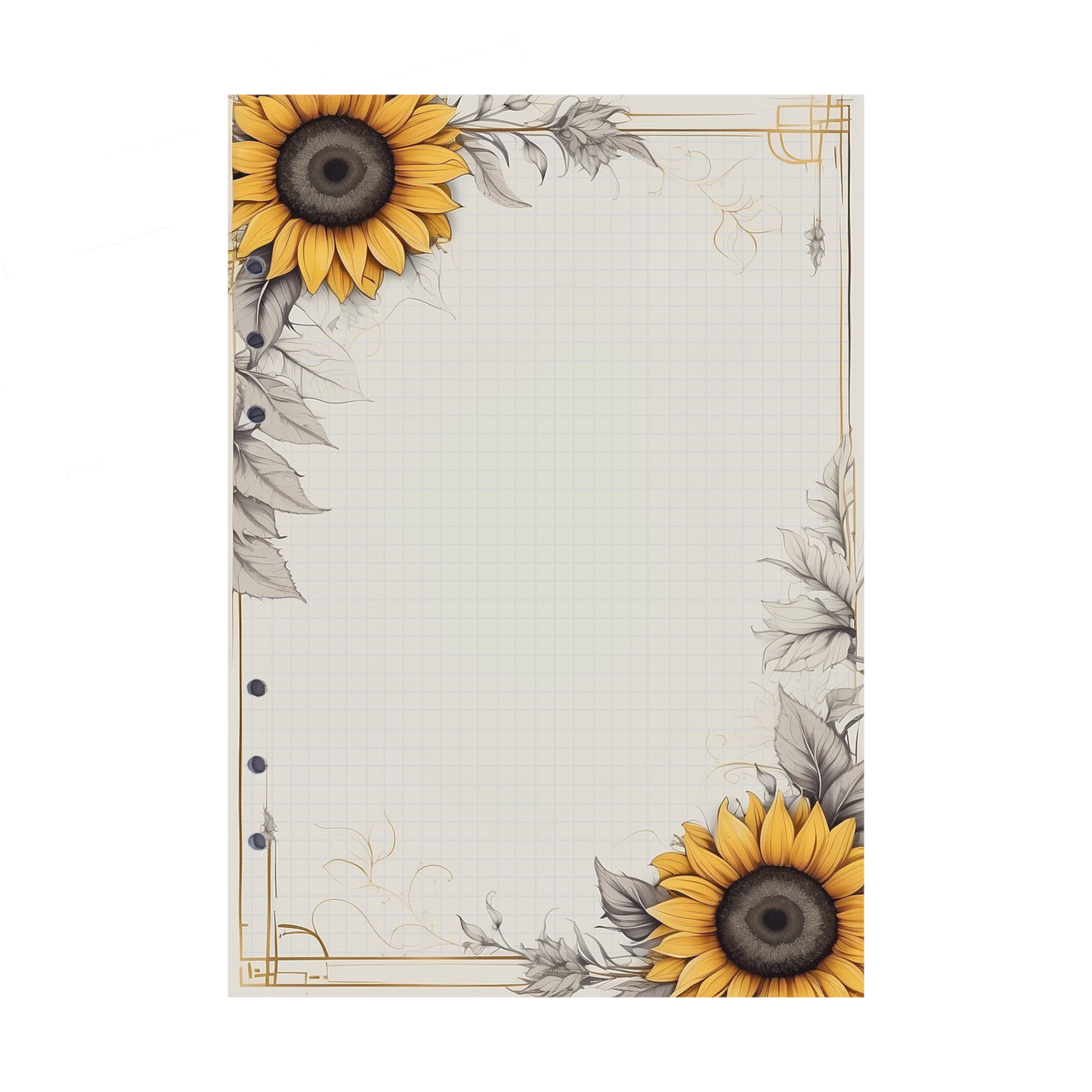 DIN A5 Ringbucheinlagen 6-fach Lochung mit Motiv | Bild Sunflower 64