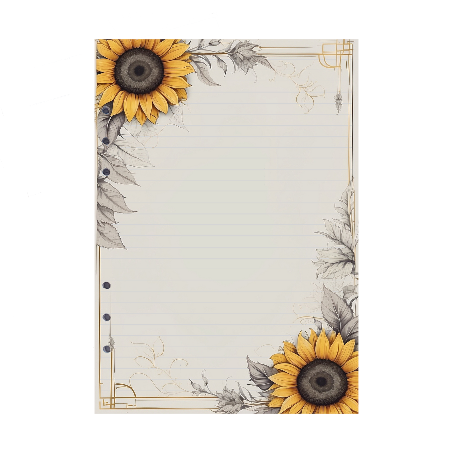 DIN A5 Ringbucheinlagen 6-fach Lochung mit Motiv | Bild Sunflower 64