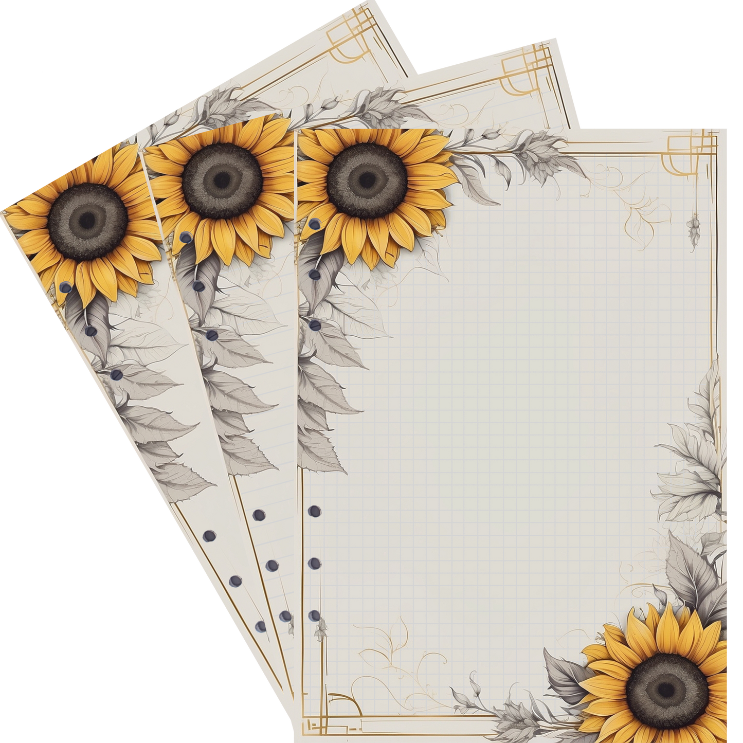 DIN A5 Ringbucheinlagen 6-fach Lochung mit Motiv | Bild Sunflower 64