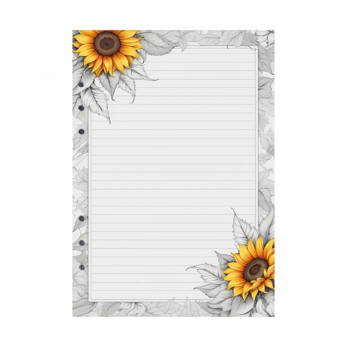 DIN A5 Ringbucheinlagen 6-fach Lochung mit Motiv | Bild Sunflower 65
