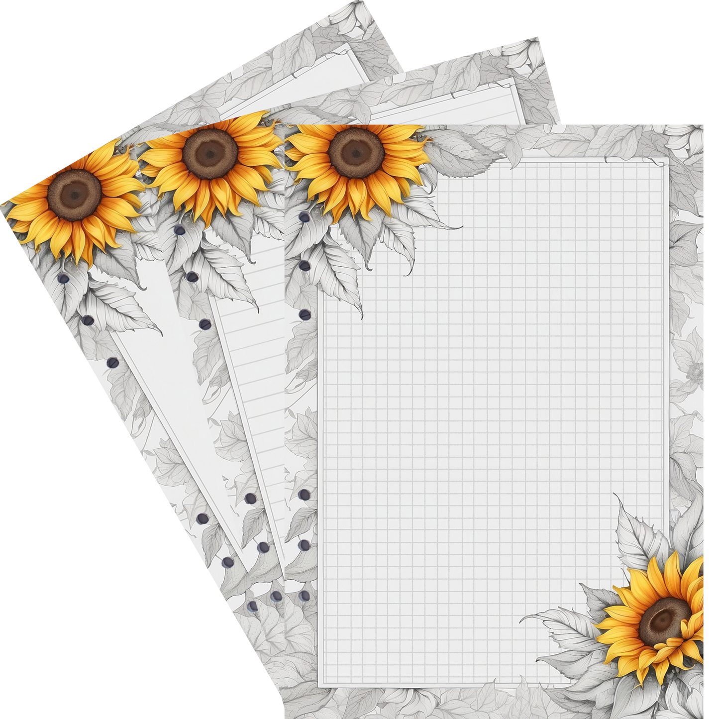 DIN A5 Ringbucheinlagen 6-fach Lochung mit Motiv | Bild Sunflower 65