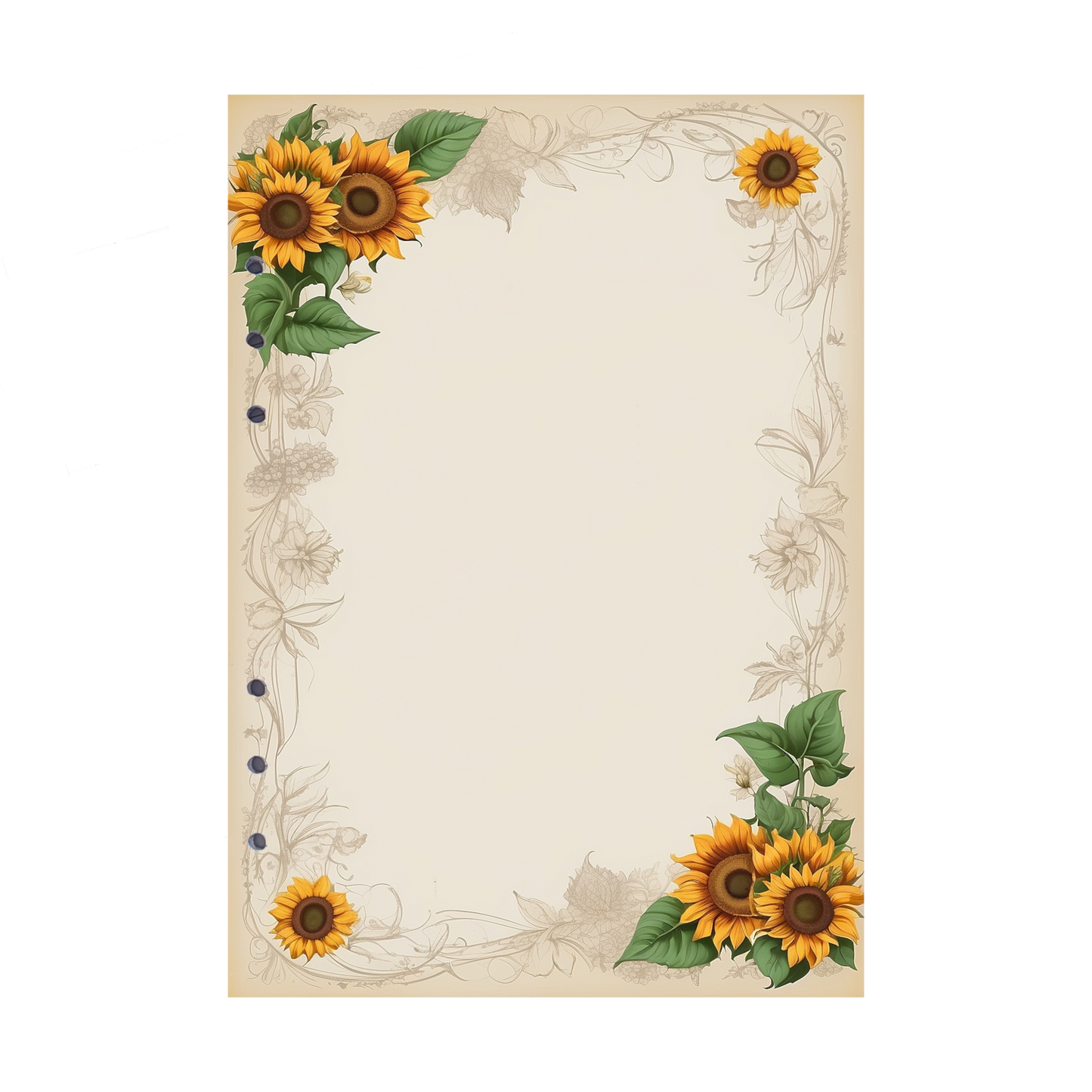 DIN A5 Ringbucheinlagen 6-fach Lochung mit Motiv | Bild Sunflower 67